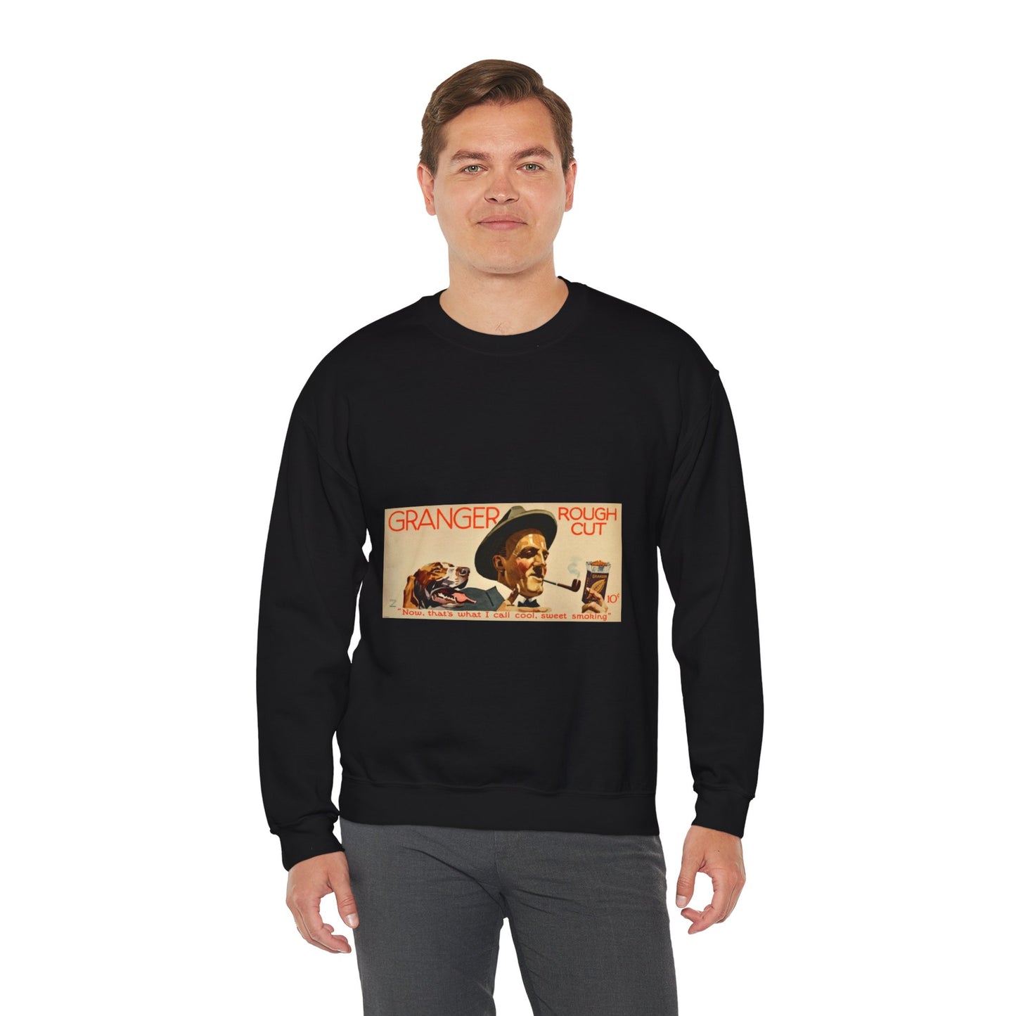 Granger Rough Cut. „Now, that's what I call cool, sweet smoking“, 1923, poster 1 Black Heavy Blend Adult Crew Neck SweatShirt