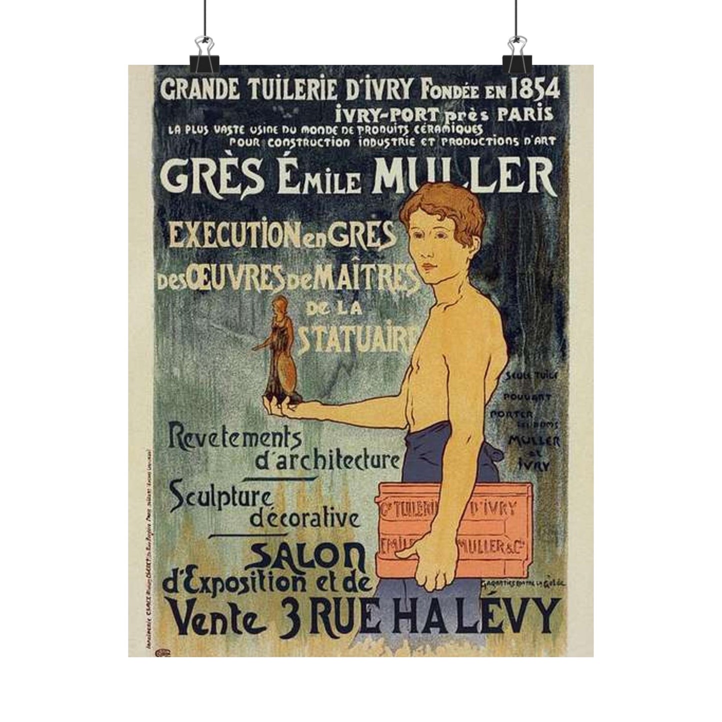 Affiche pour la "Grande Tuilerie d'Ivry" (Usine Émile Muller). High Quality Matte Wall Art Poster for Home, Office, Classroom