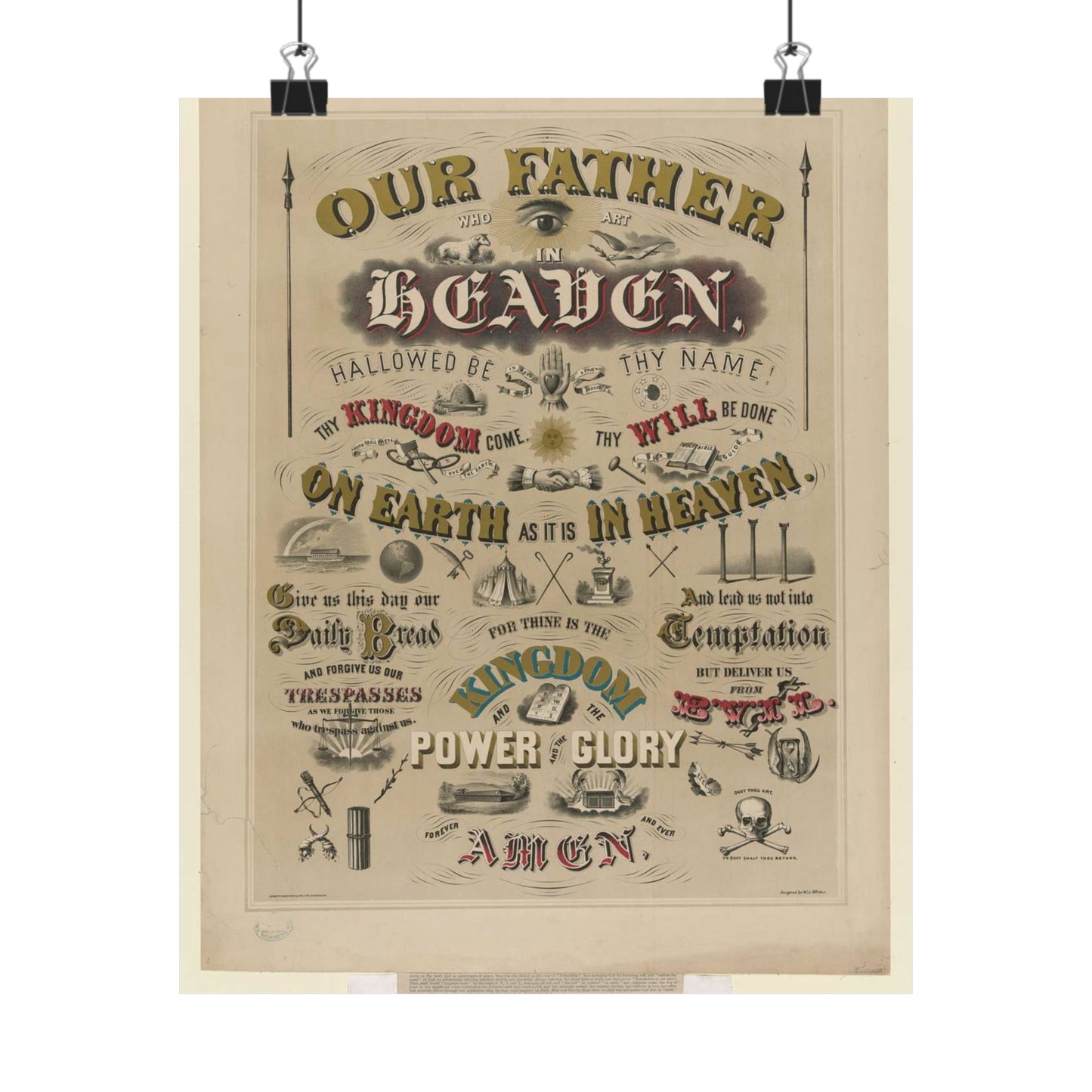 Our father who art in Heaven ... / designed by W.A. Welsher. High Quality Matte Wall Art Poster for Home, Office, Classroom