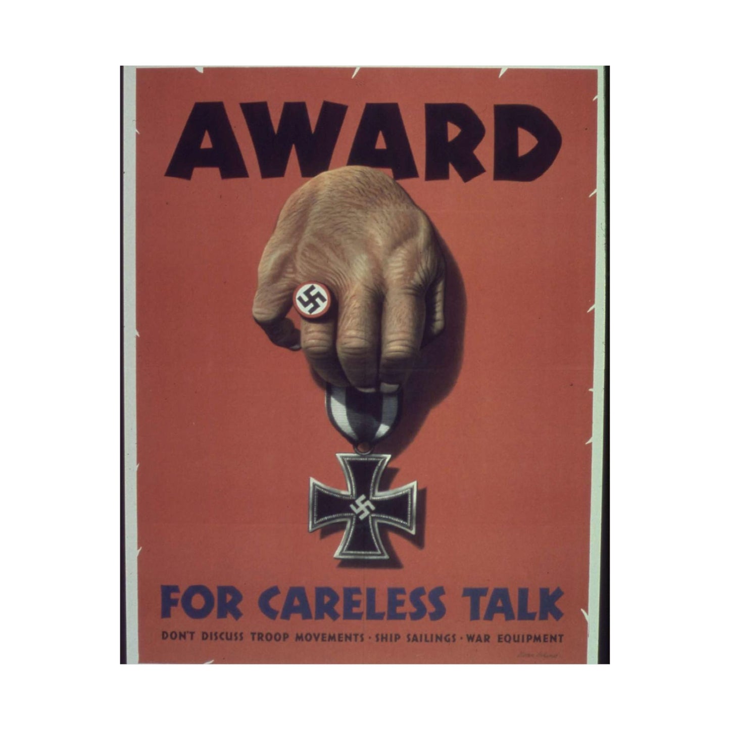 "Award for careless talk" - NARA - 513602 High Quality Matte Wall Art Poster for Home, Office, Classroom
