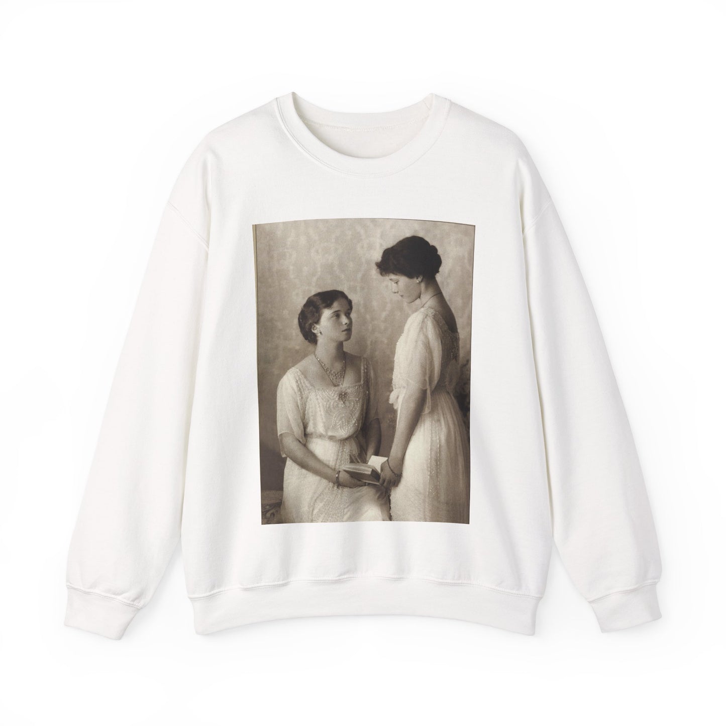 Grand Duchesses Olga and Tatiana. 1913. White Heavy Blend Adult Crew Neck SweatShirt