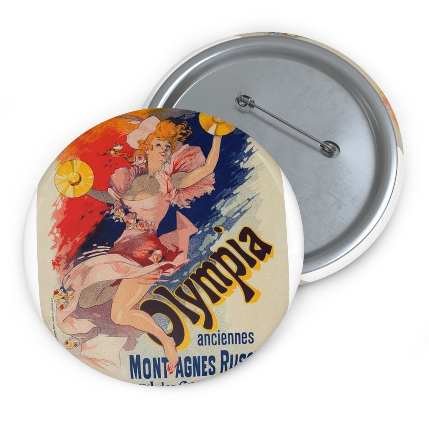 Affiche pour "Olympia". - Art nouveau public domain poster Pin Buttons with Crisp Design