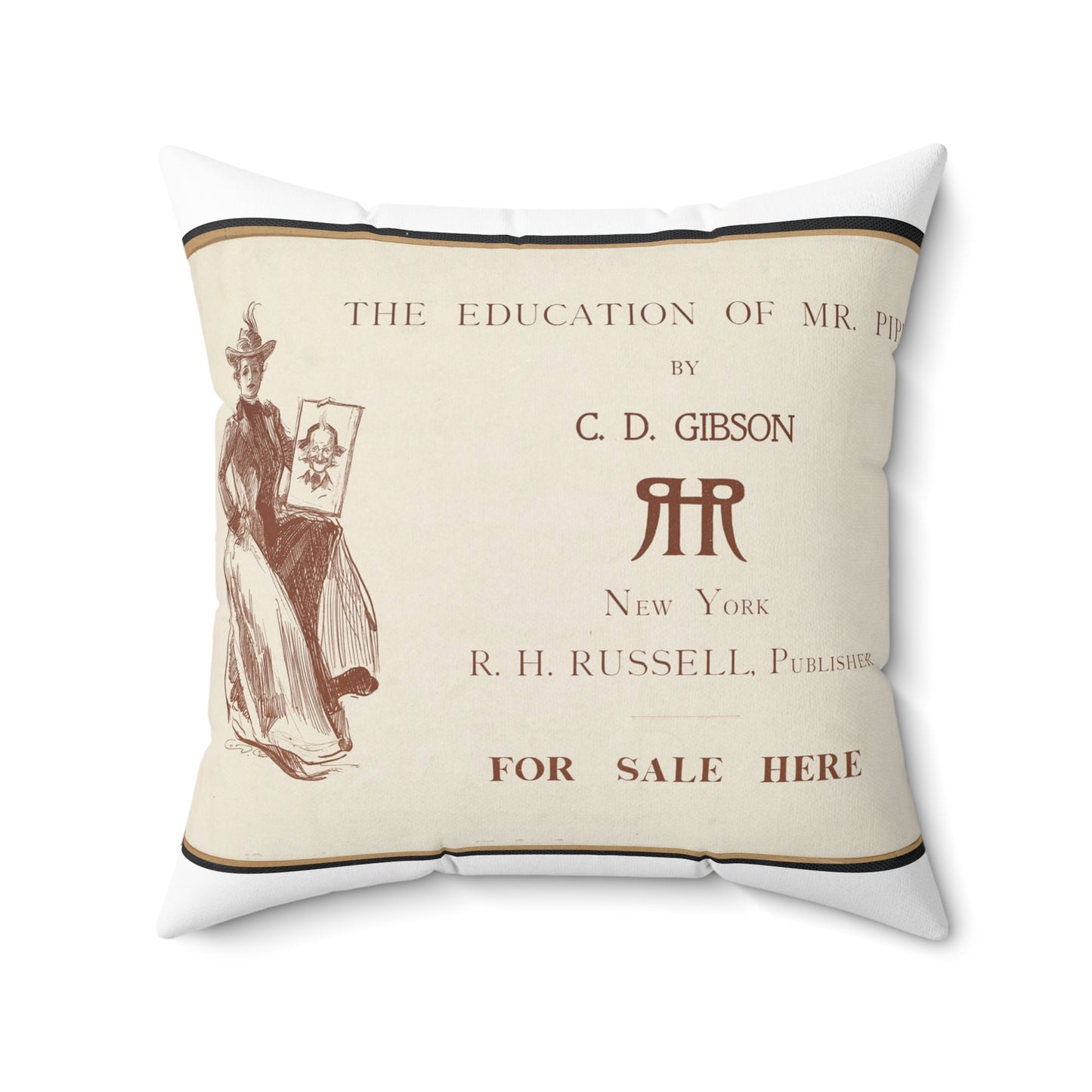 The education of Mr. Pipp by C. D. Gibson Decorative Accent Square Pillow