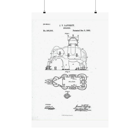 Patent Drawing of Engine - Lucy-USpatent268503 1882 Public domain  image High Quality Matte Wall Art Poster for Home, Office, Classroom