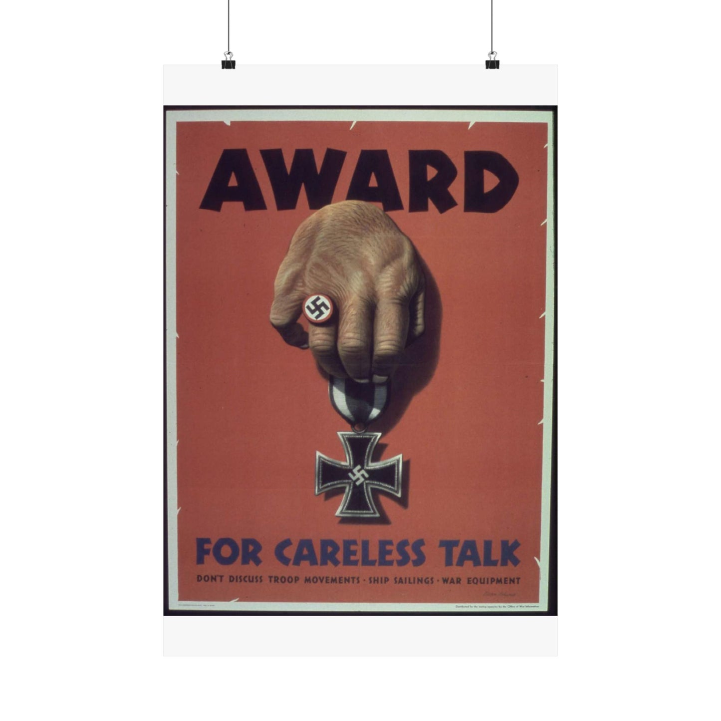 "Award for careless talk" - NARA - 513602 High Quality Matte Wall Art Poster for Home, Office, Classroom