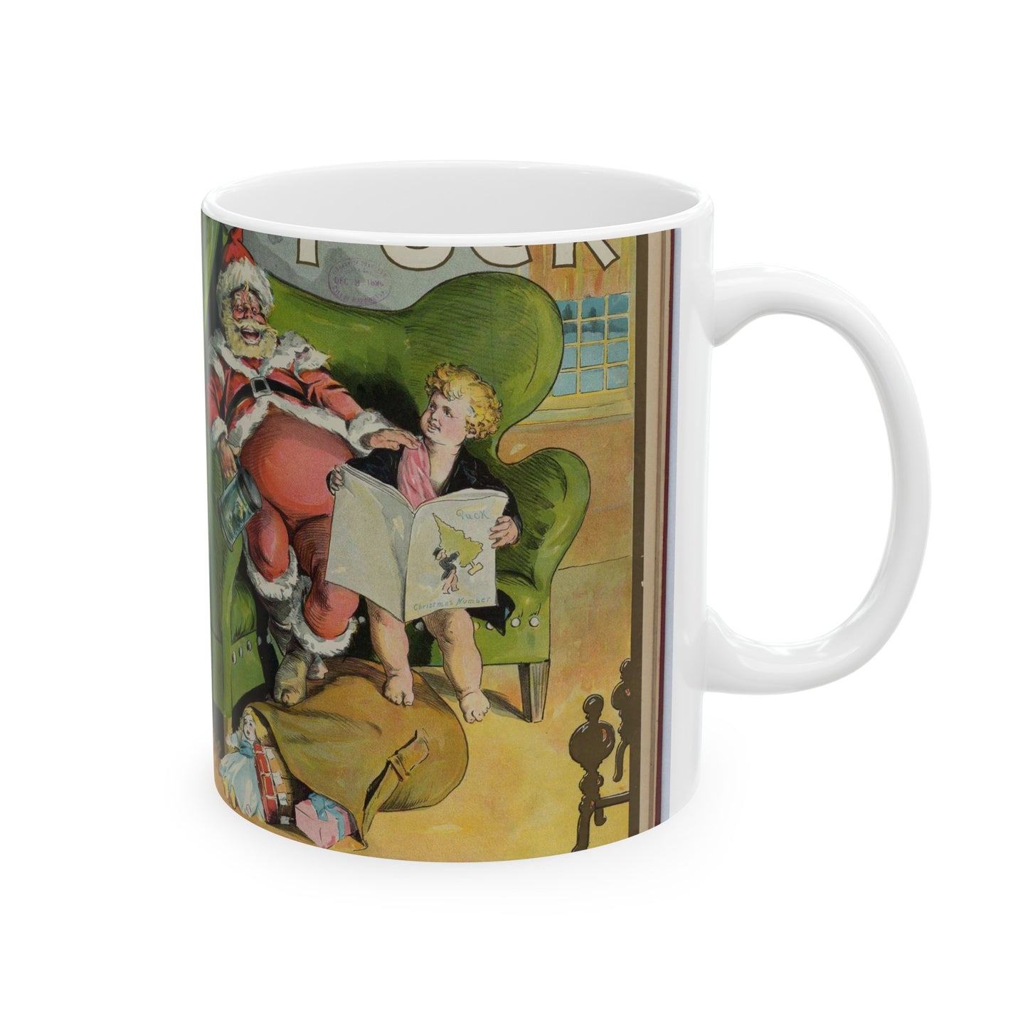 Puck magazine cover - Puck Christmas 1896 / C.J. Taylor. Beautiful Novelty Ceramic Coffee Mug 11oz