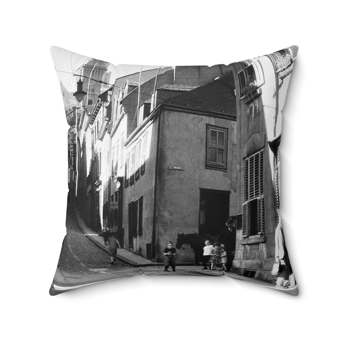 Rue St-Flavien, Quebec City, 1932 Decorative Accent Square Pillow