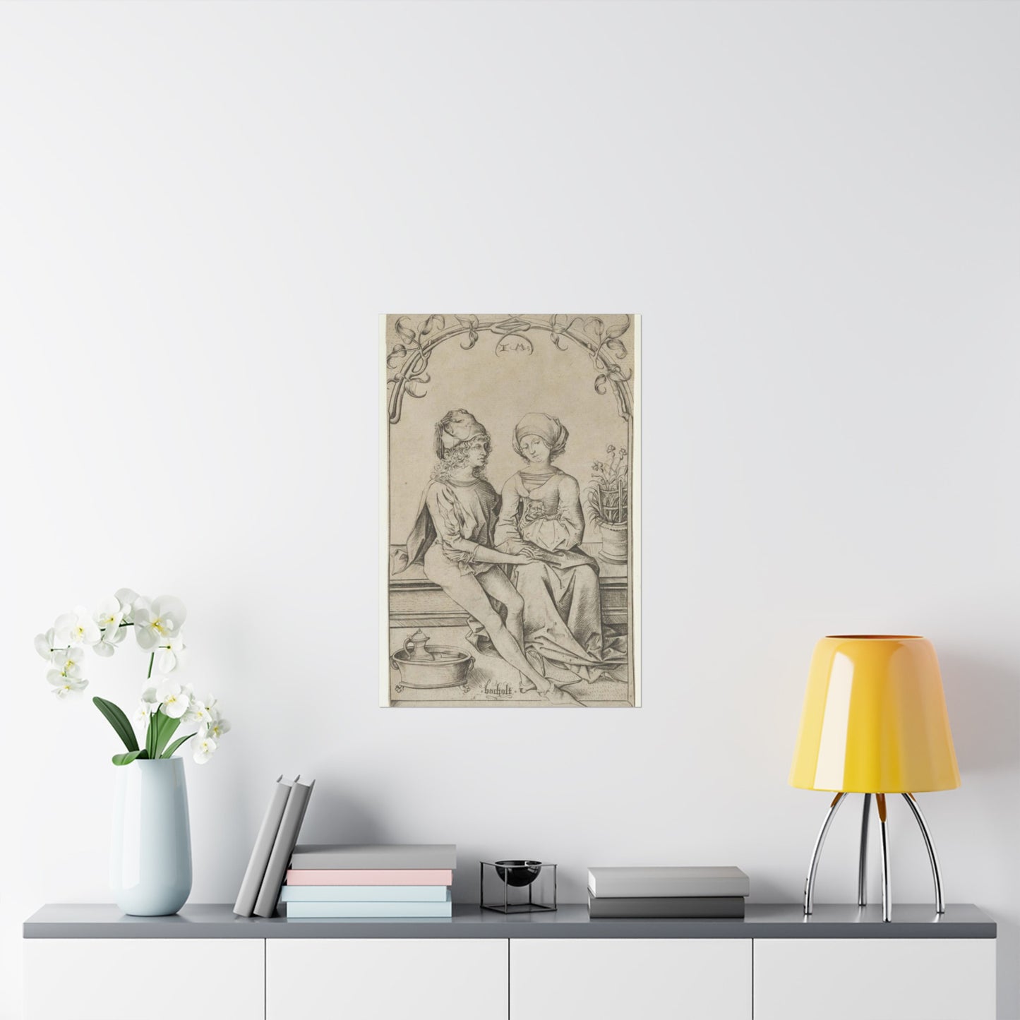 The Lovers, Israhel van Meckenem, Israhel van Meckenem High Quality Matte Wall Art Poster for Home, Office, Classroom