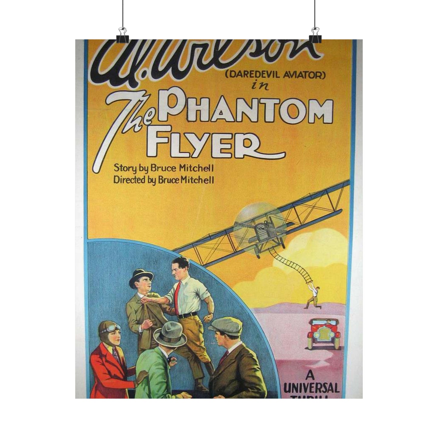 Phantom Flyer 1928 - Art Deco public domain image High Quality Matte Wall Art Poster for Home, Office, Classroom