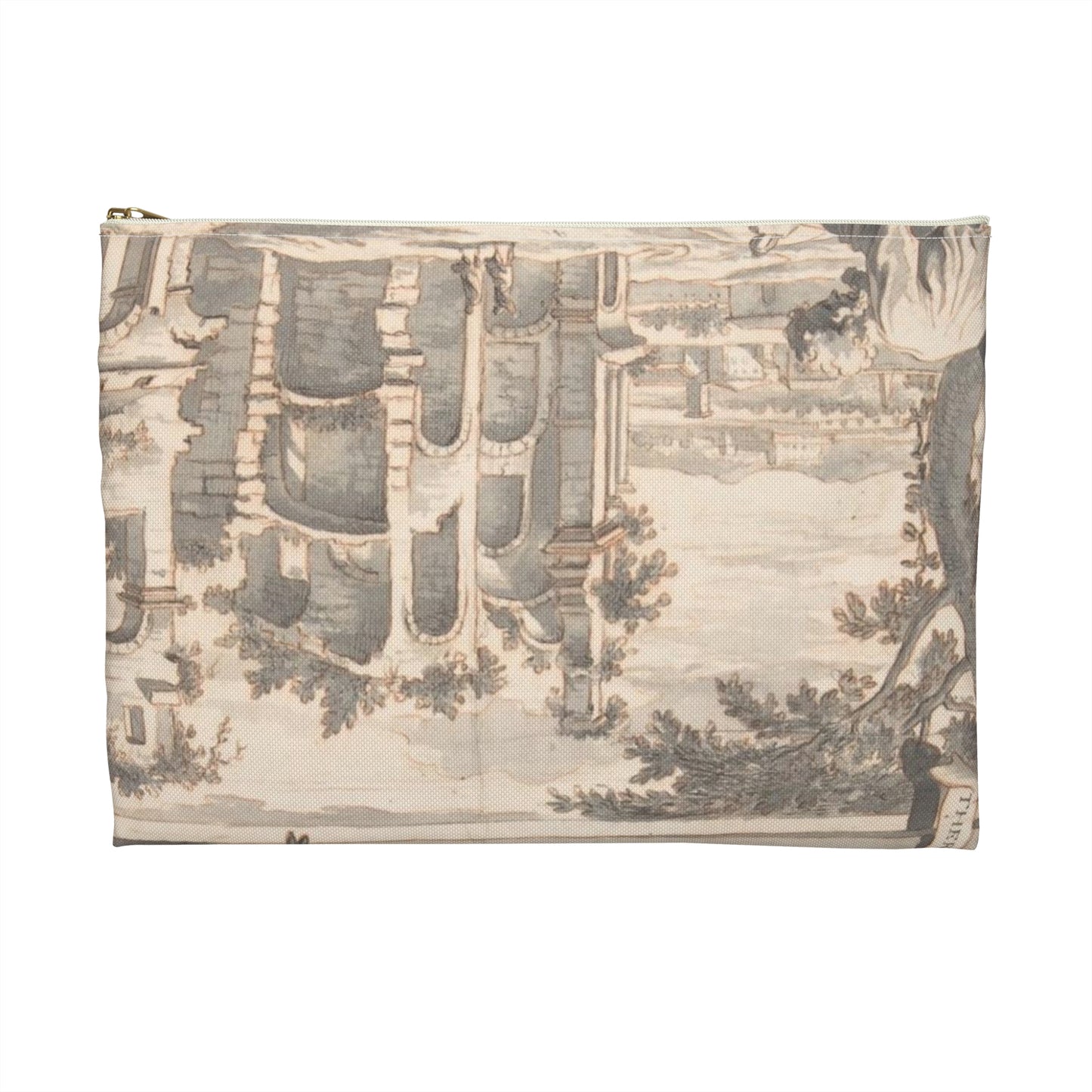 A Reconstruction of the Thermae of Diocletian (above) and a View of the Ruins (below) Large Organizer Pouch with Black Zipper