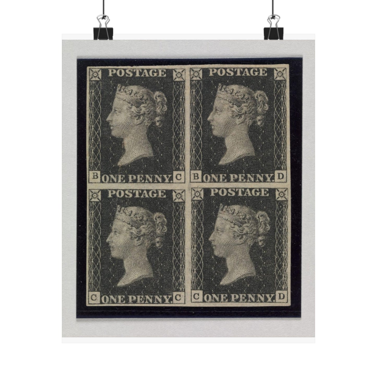 "Penny Black" postage stamps - postal stamp High Quality Matte Wall Art Poster for Home, Office, Classroom