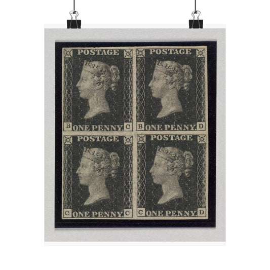 "Penny Black" postage stamps - postal stamp High Quality Matte Wall Art Poster for Home, Office, Classroom