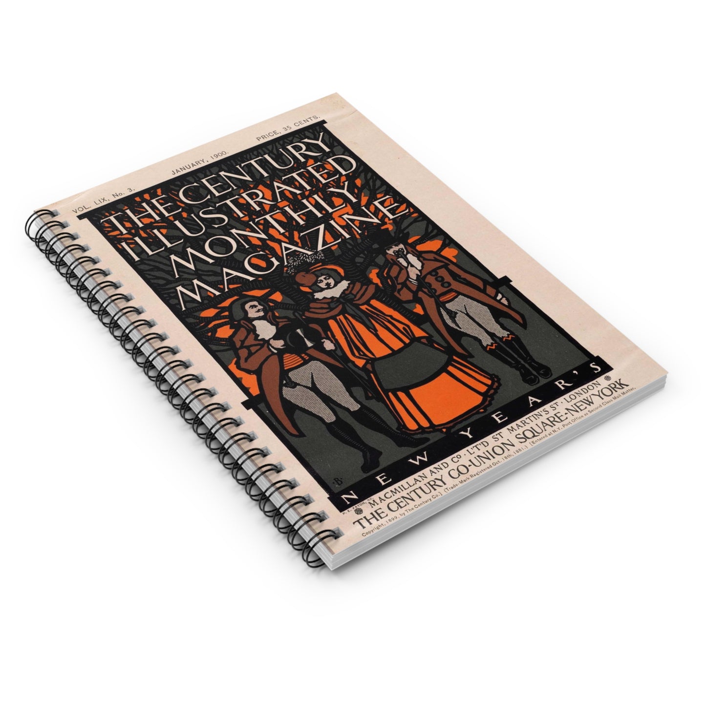 The century illustrated monthly magazine, New Year's Spiral Bound Ruled Notebook with Printed Cover