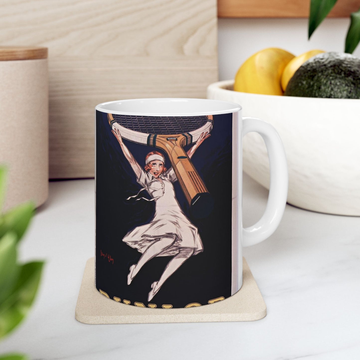 Dunlop, la balle des champions - Art Deco public domain image Beautiful Novelty Ceramic Coffee Mug 11oz