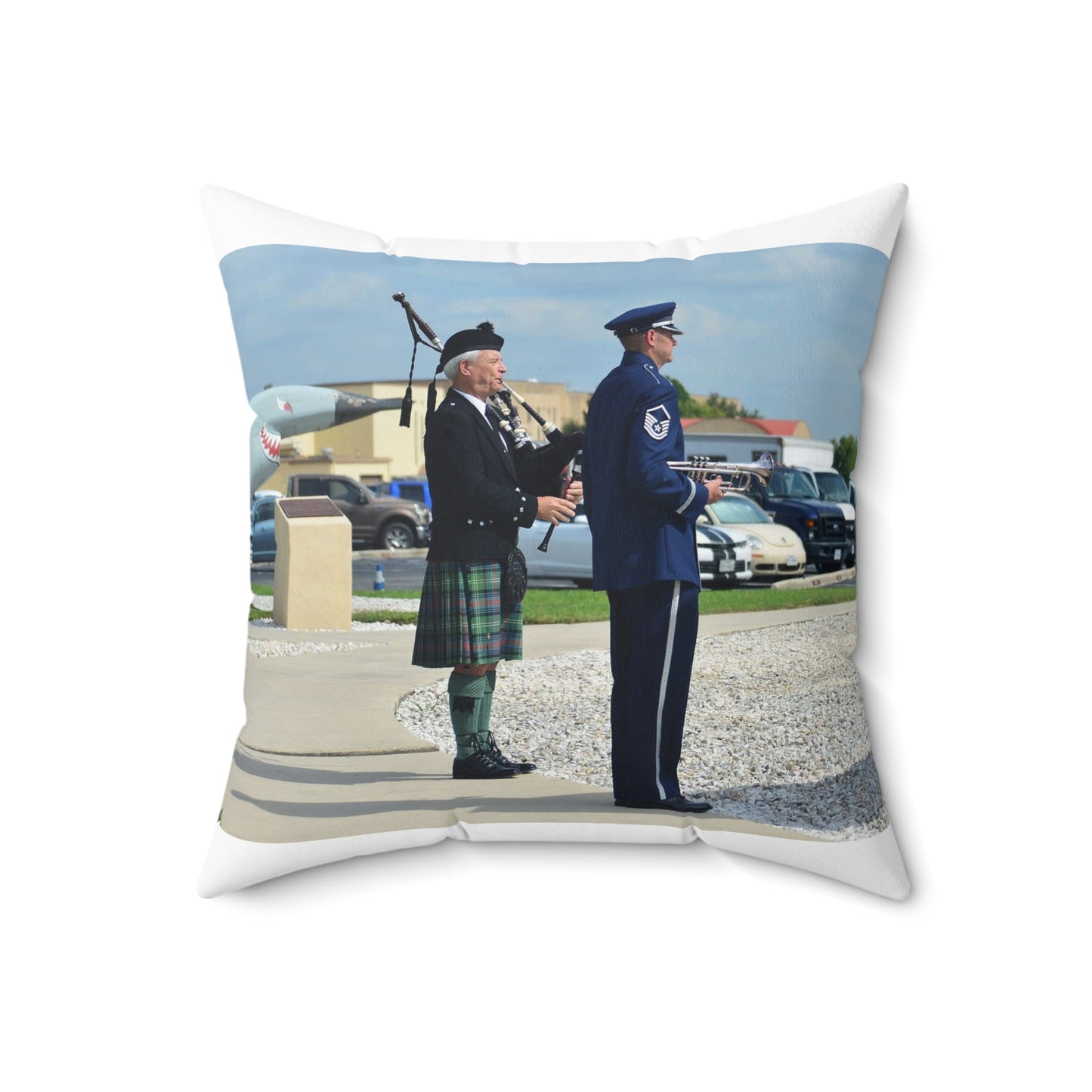 During the Twenty-Fifth Air Force Remembrance Ceremony Decorative Accent Square Pillow