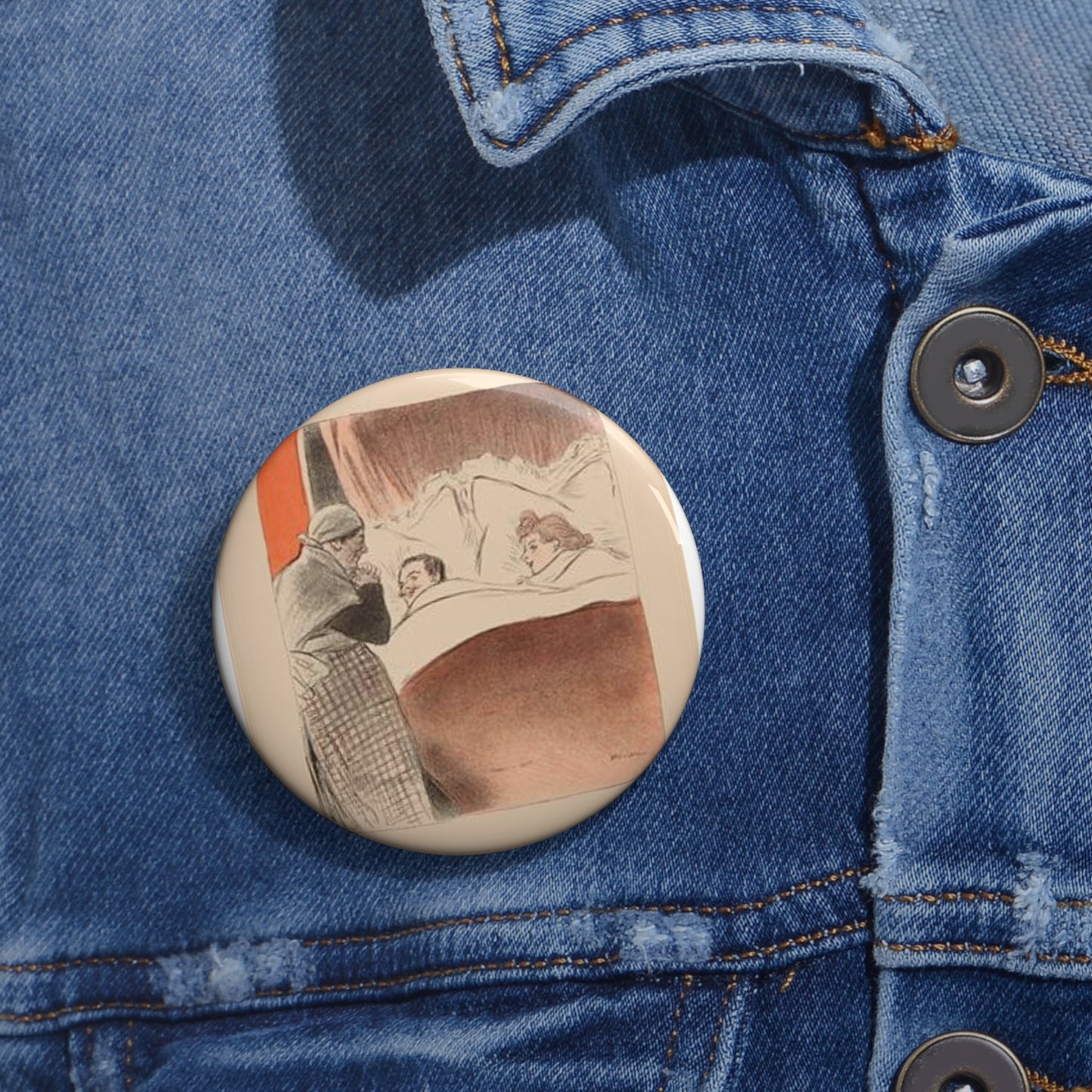 Steinlen - je-l-ai-promis-a-gertrude Pin Buttons with Crisp Design