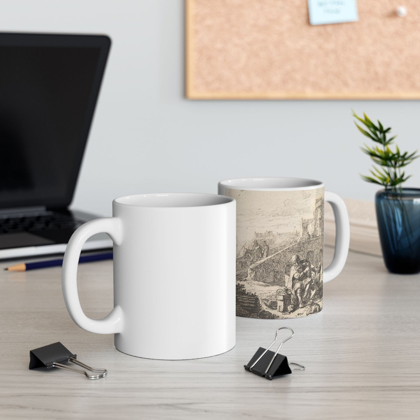 Thomas Wijck - Lazarillo Stealing Grapes from the Poor Blind Beggar Beautiful Novelty Ceramic Coffee Mug 11oz