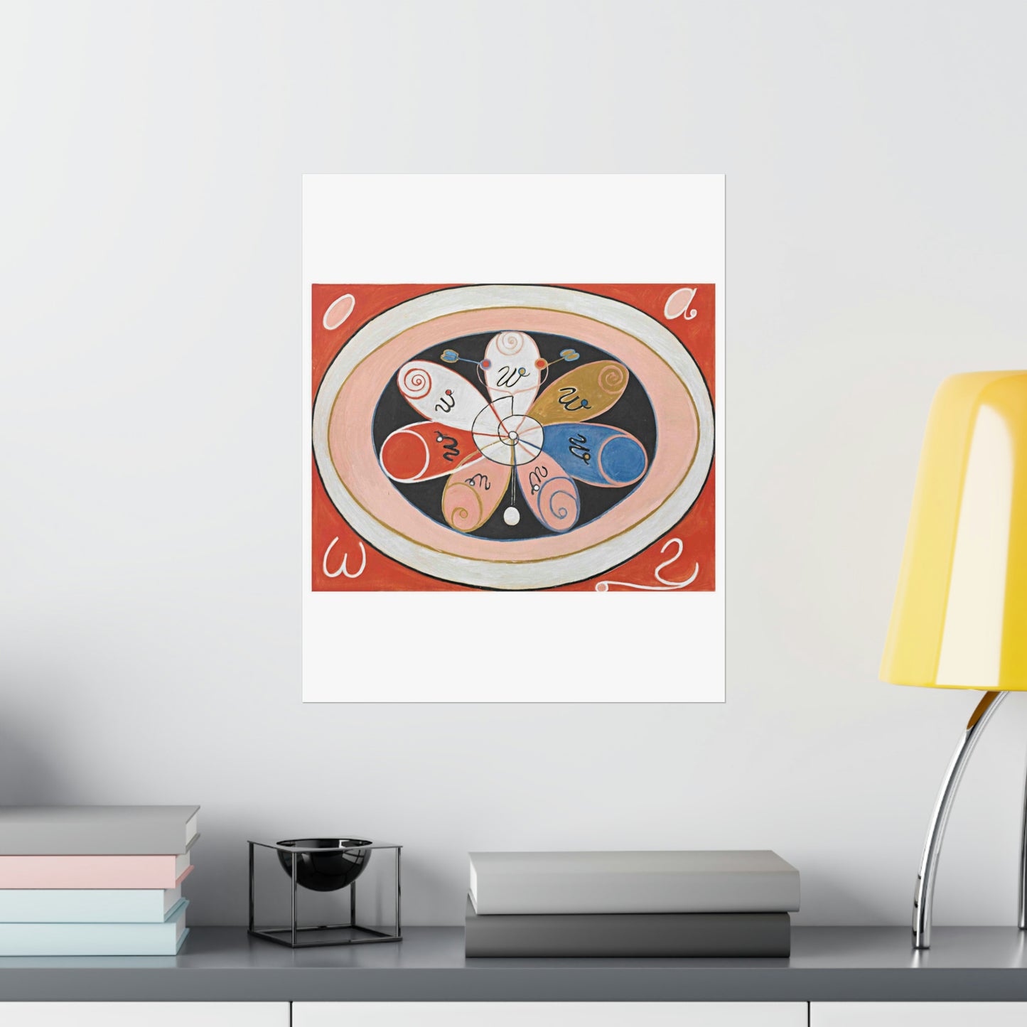 A painting of a colorful flower with writing on it Hilma af Klint - no date - Untitled High Quality Matte Wall Art Poster for Home, Office, Classroom