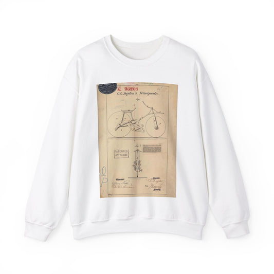 Patent drawing - Drawing of Velocipede Public domain  image White Heavy Blend Adult Crew Neck SweatShirt