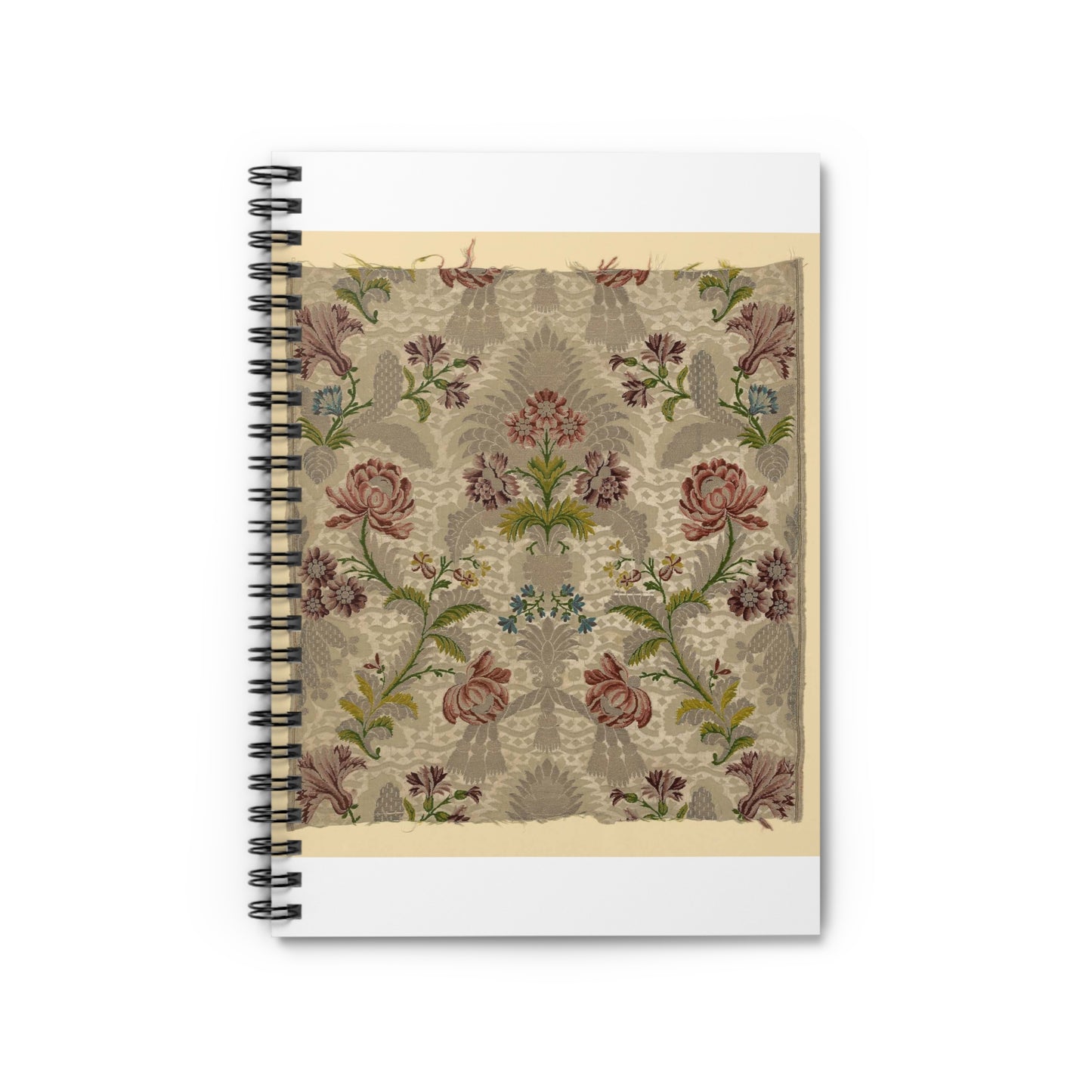 Silk Panel weaving - flowers pattern Spiral Bound Ruled Notebook with Printed Cover