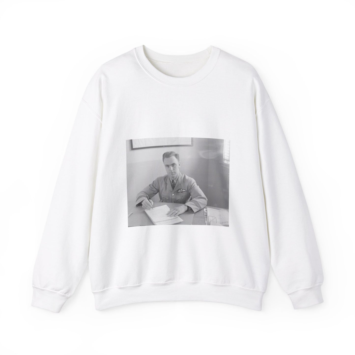 Unidentified Man, about 1940-1944 White Heavy Blend Adult Crew Neck SweatShirt