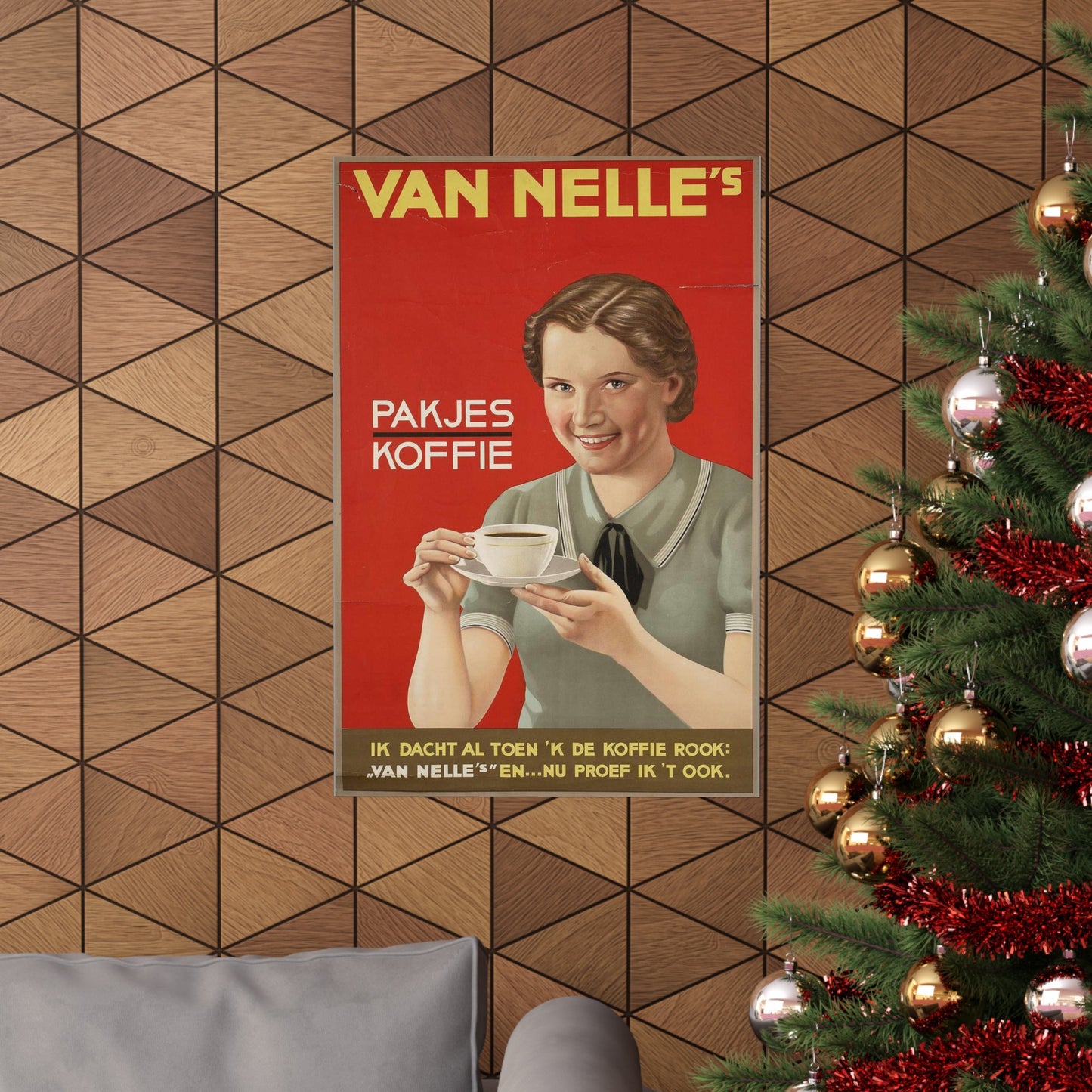 Van Nelle's pakjes koffie1936, Art Deco Poster High Quality Matte Wall Art Poster for Home, Office, Classroom