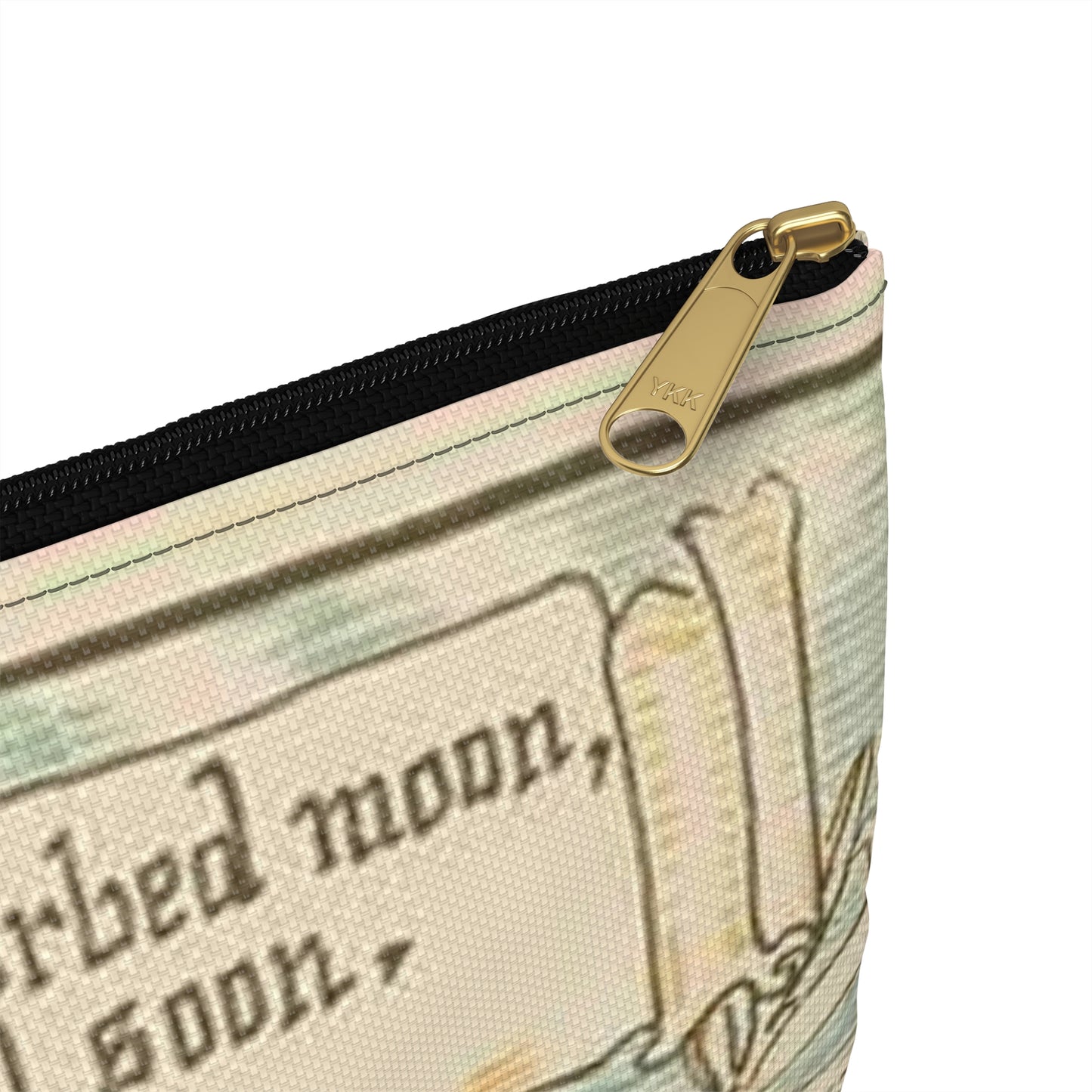 Beneath the summer full-orbed moon, ruddy & gold that rose full soon." Large Organizer Pouch with Black Zipper