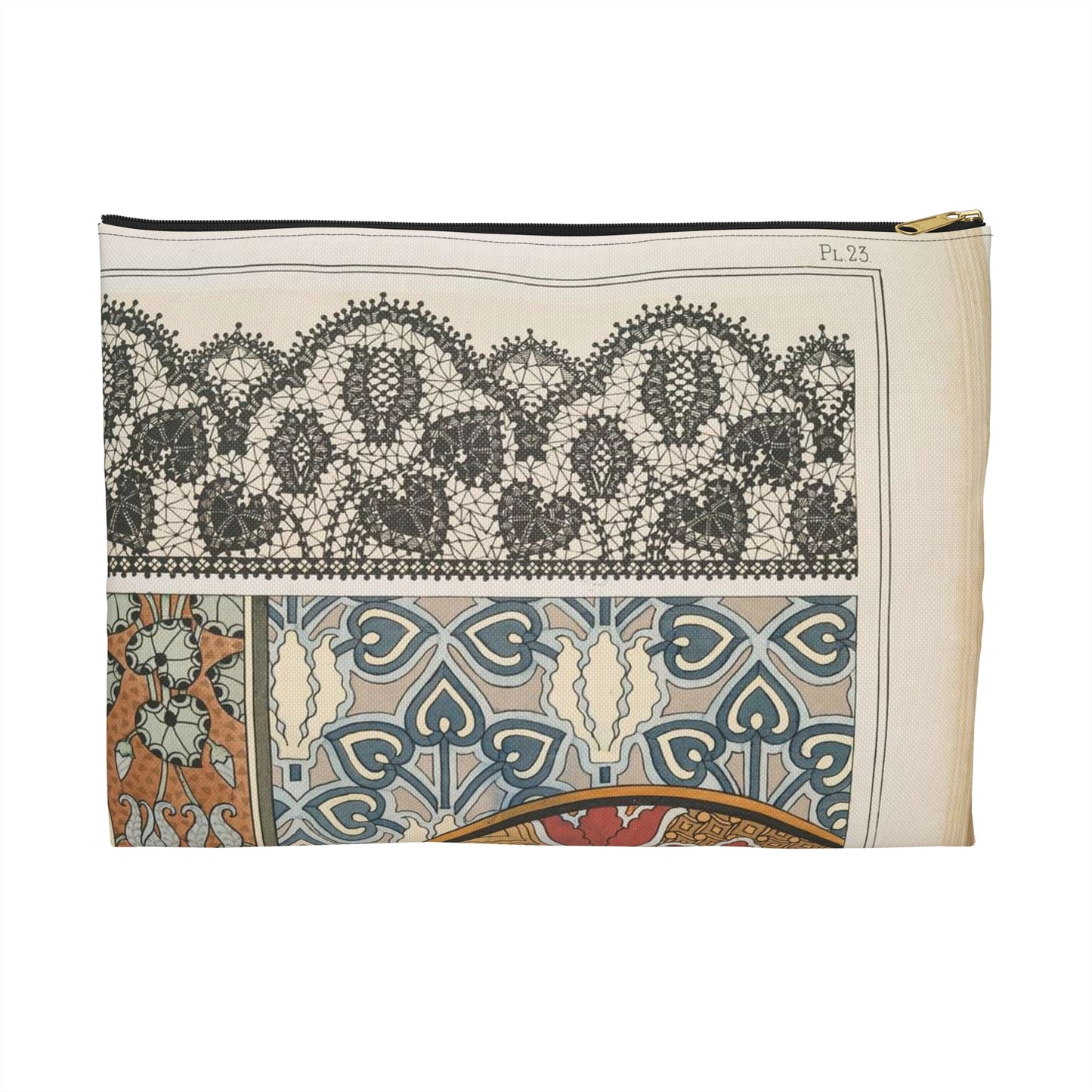 Cyclamen, E. Hervegh. Eugene Grasset, compiler Large Organizer Pouch with Black Zipper