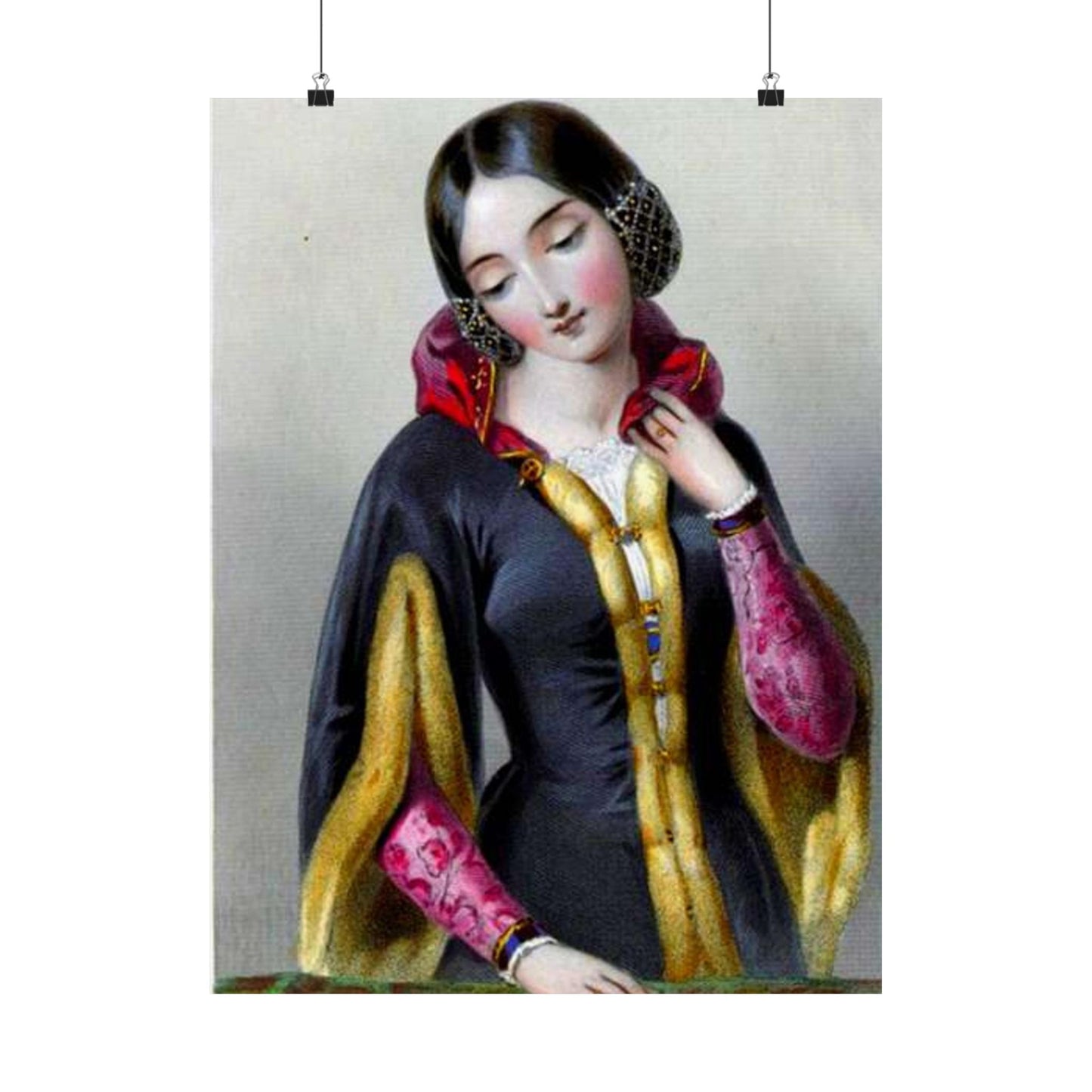 Ana Boemia - A painting of a woman in a black dress High Quality Matte Wall Art Poster for Home, Office, Classroom