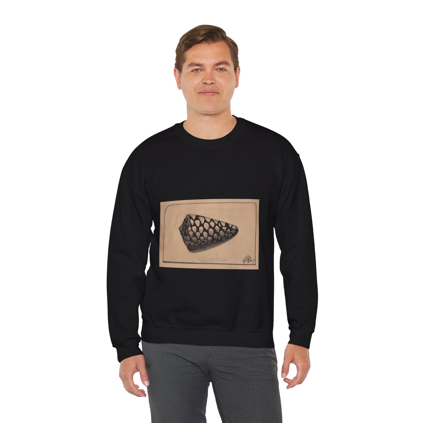 Samuel Jessurun de Mesquita - Schelp, naar rechts Black Heavy Blend Adult Crew Neck SweatShirt