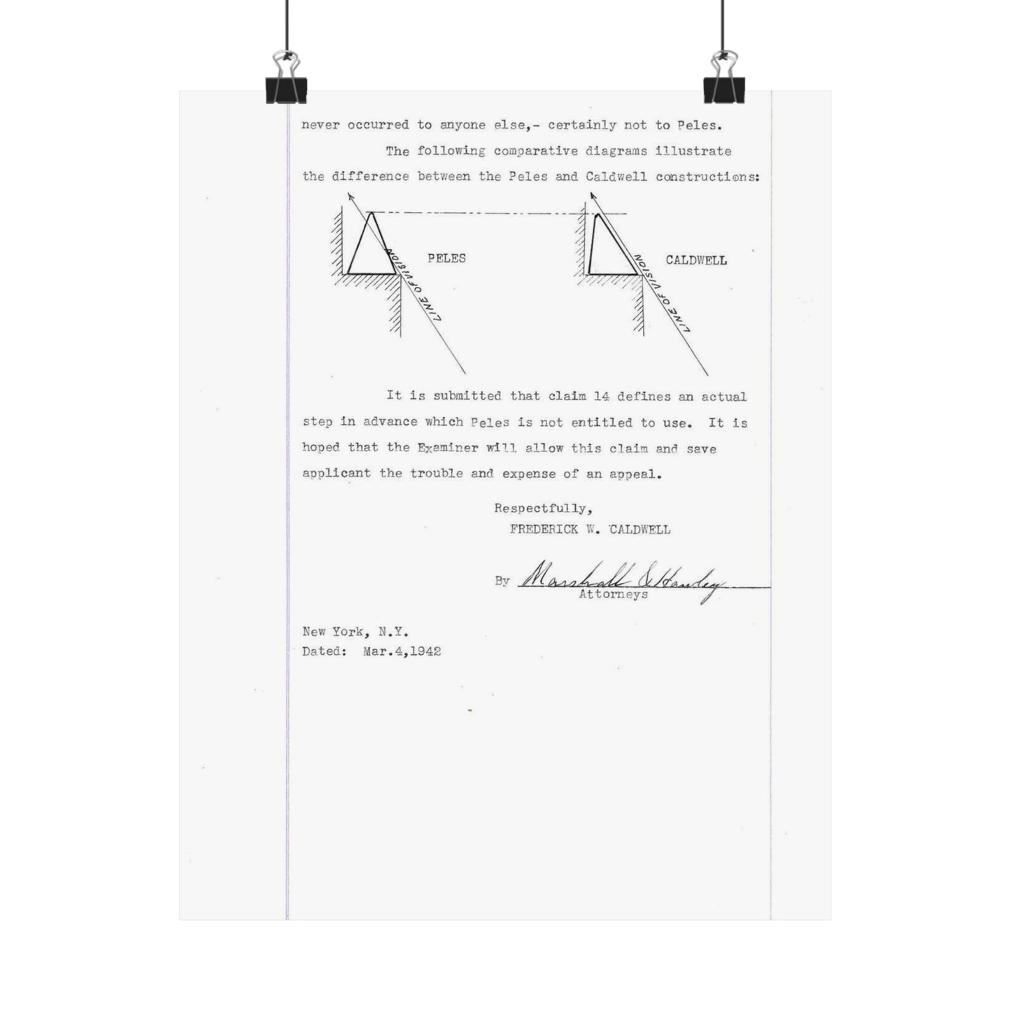 Patent Case File No. 2,298,194, Birdproofing, Inventor- Frederick W. Caldwell. - DPLA - 74c301010ed26c59dcbf62dd3cb26c47 (page 52) High Quality Matte Wall Art Poster for Home, Office, Classroom