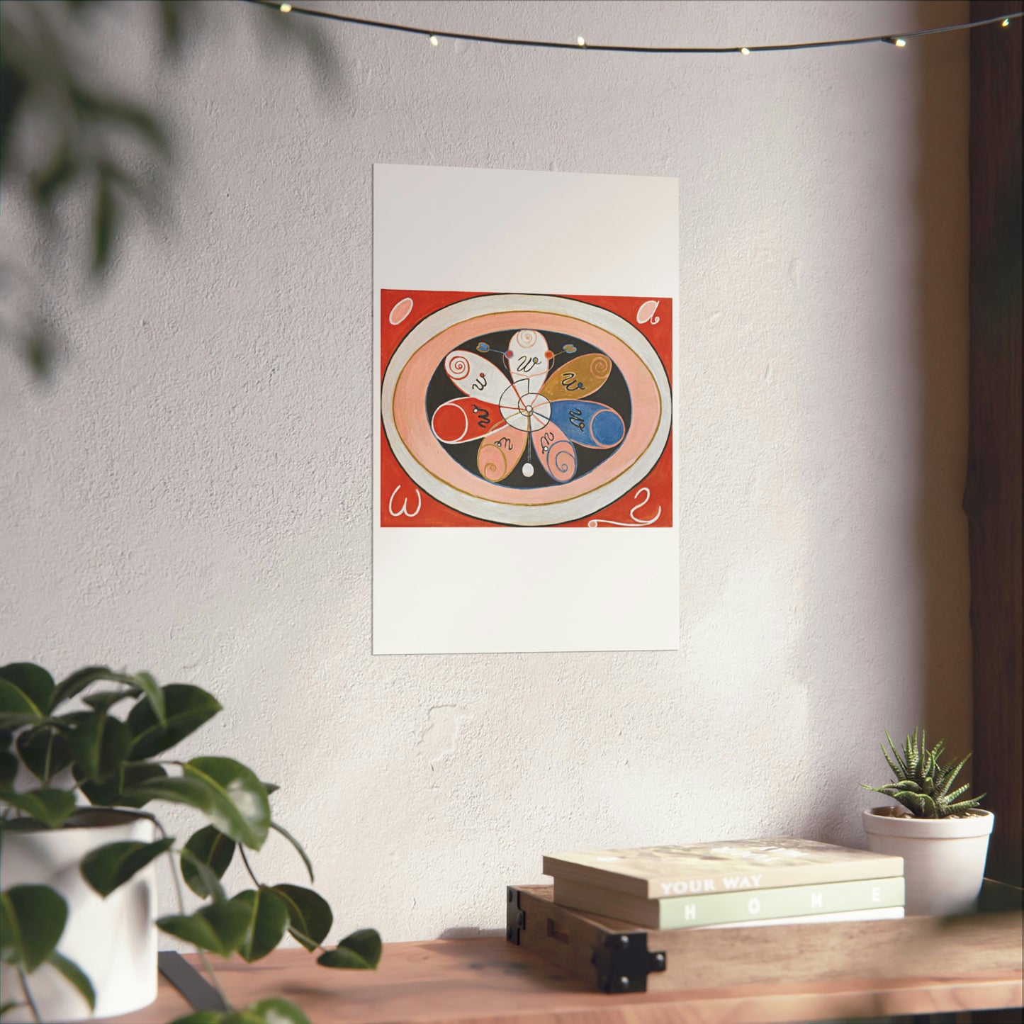 A painting of a colorful flower with writing on it Hilma af Klint - no date - Untitled High Quality Matte Wall Art Poster for Home, Office, Classroom