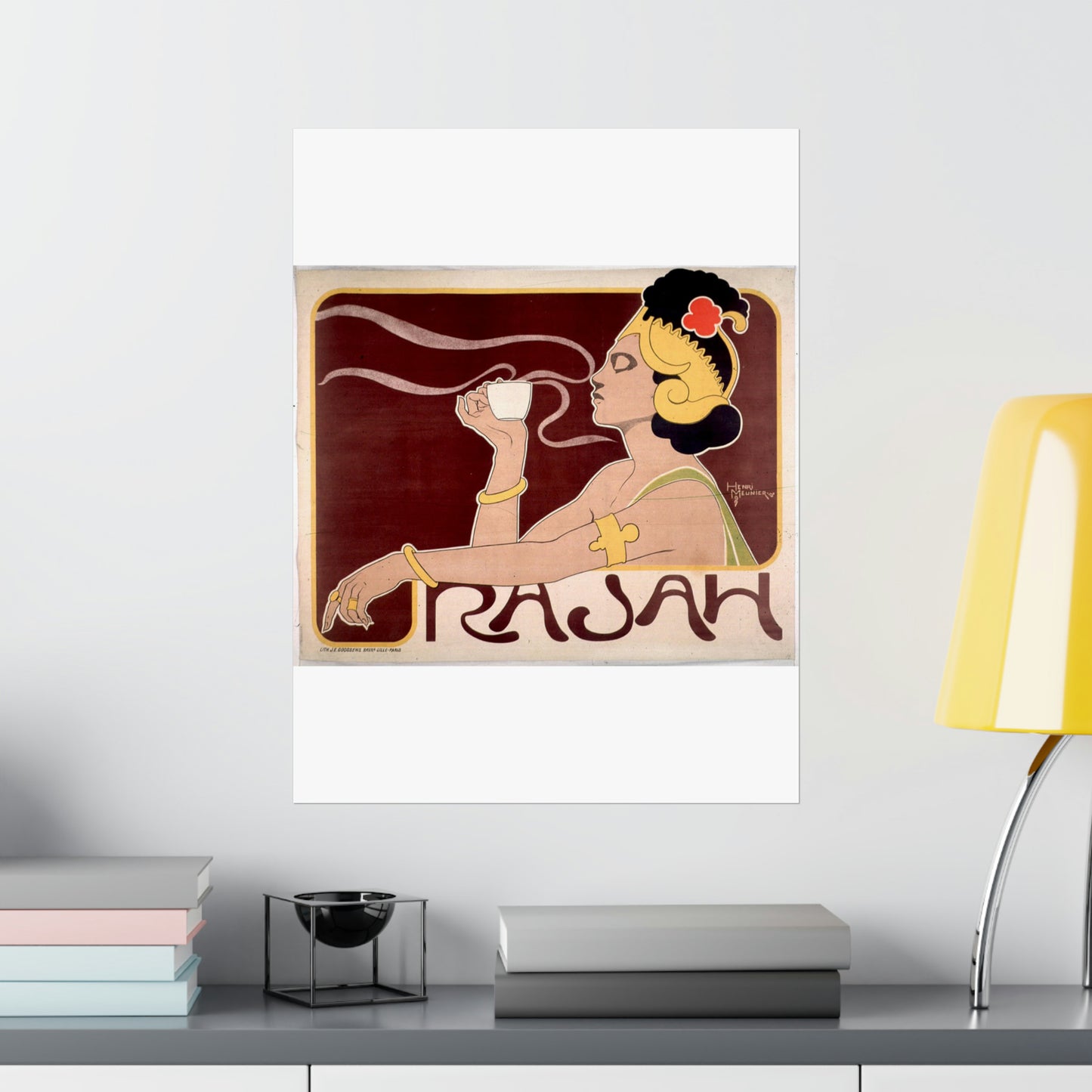 Poster - Rajah, Art Nouveau Poster - Public domain lithograph High Quality Matte Wall Art Poster for Home, Office, Classroom
