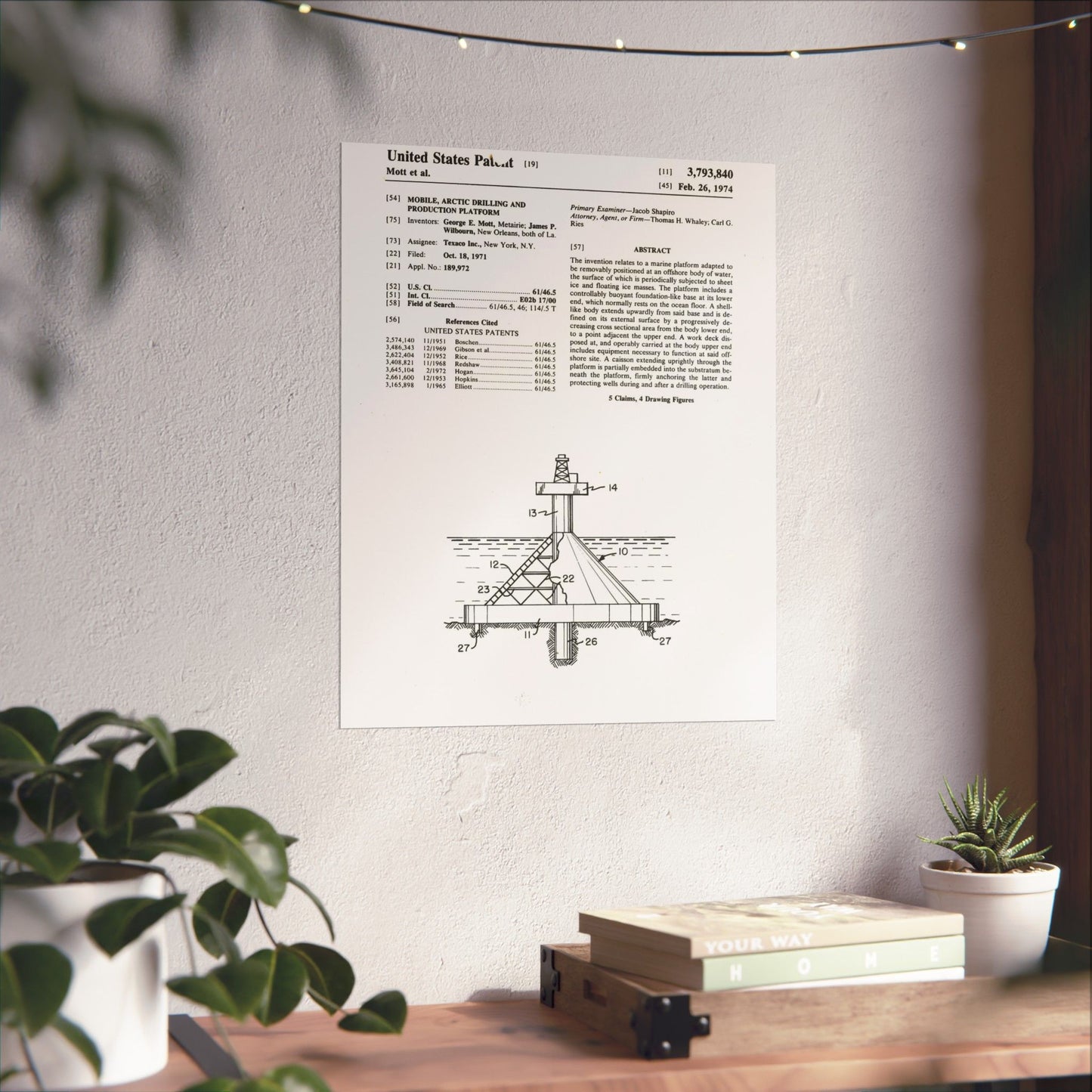 Patent Case File No. 3,793,840, Mobile Arctic Drilling and Production Platform, Inventor(s)- George E. Mott and James P. Wilbourn. - DPLA - 8f260bf2cd8926afbf4da017454f39b3 (page 6) High Quality Matte Wall Art Poster for Home, Office, Classroom