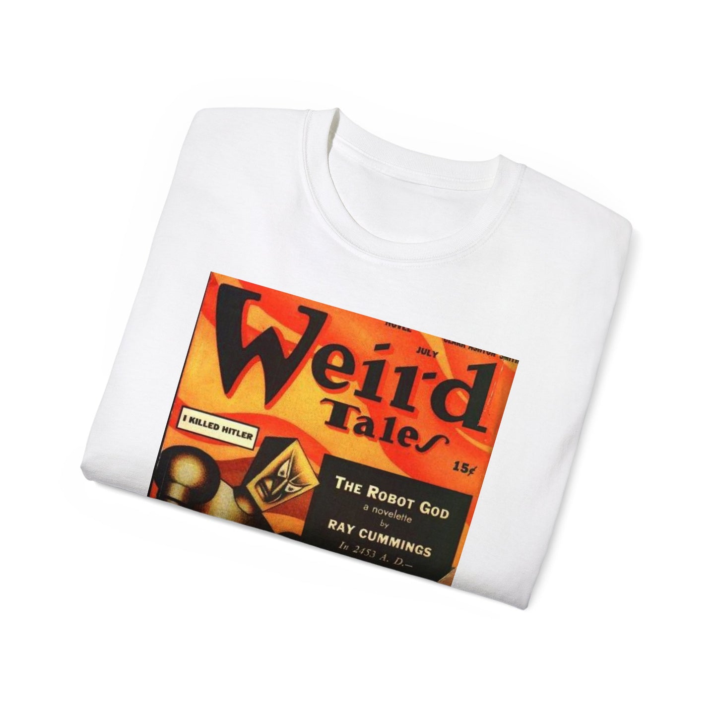 Weird Tales July 1941 - A magazine cover for weird tales featuring a robot White T-Shirt Gildan 2000 Cotton Unisex