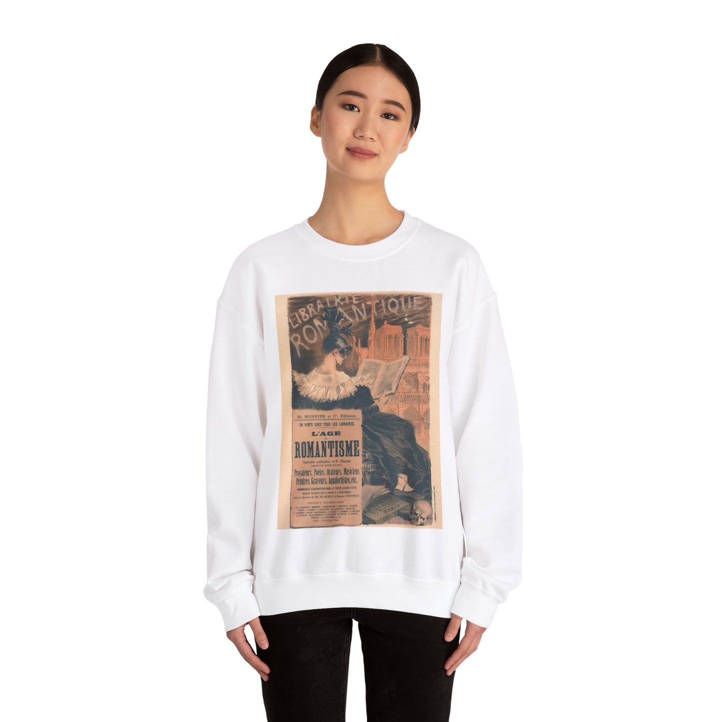 Affiche pour la "Librairie Romantique". White Heavy Blend Adult Crew Neck SweatShirt