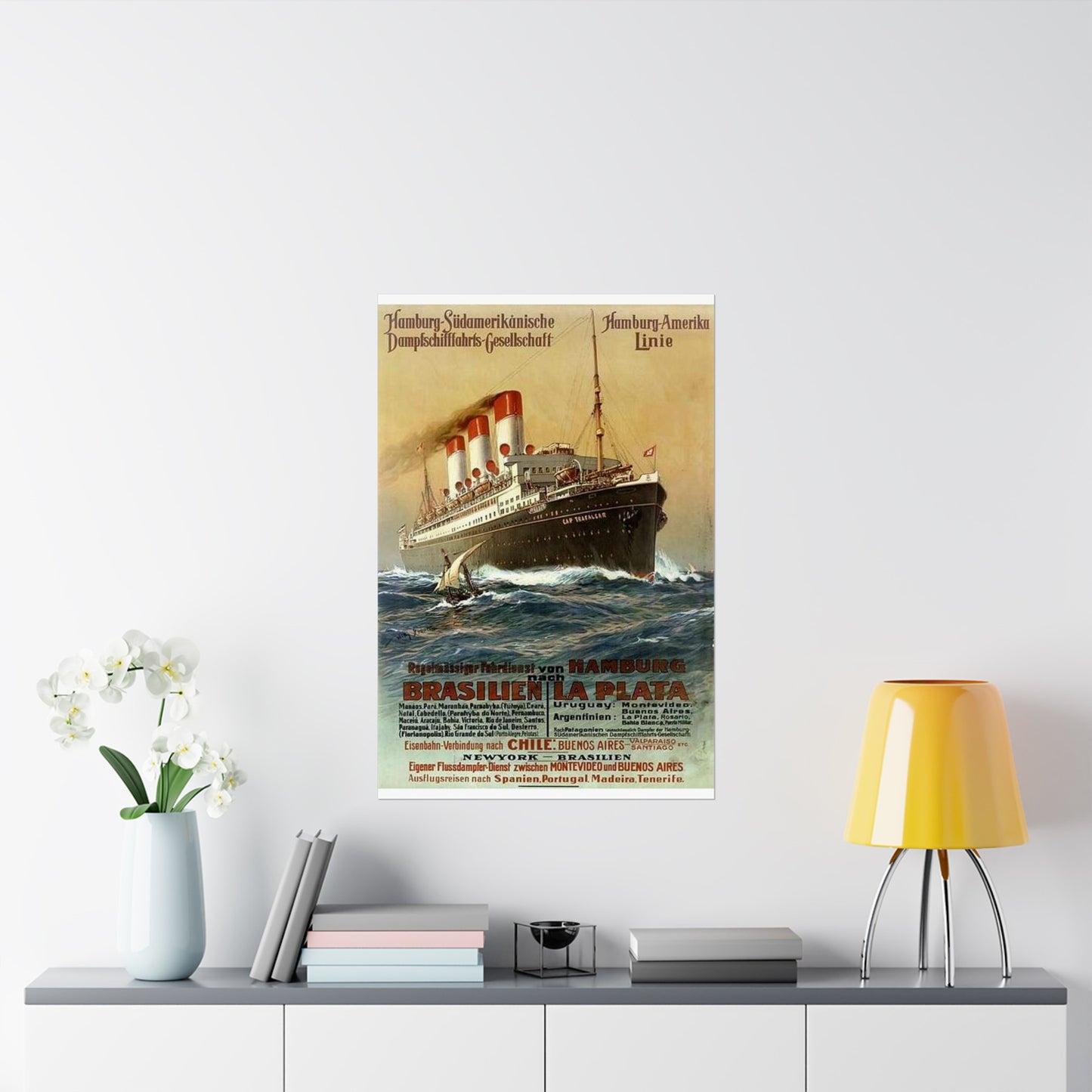 Dampfer Cap Trafalgar 1899 - Public domain image of a steam boat High Quality Matte Wall Art Poster for Home, Office, Classroom