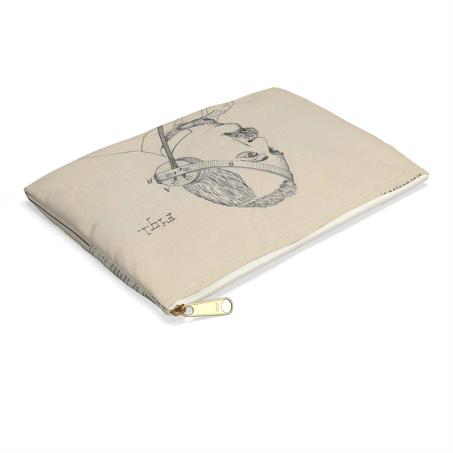 Patent drawing - for F. Shaw's Head Telephone Public domain  image Large Organizer Pouch with Black Zipper