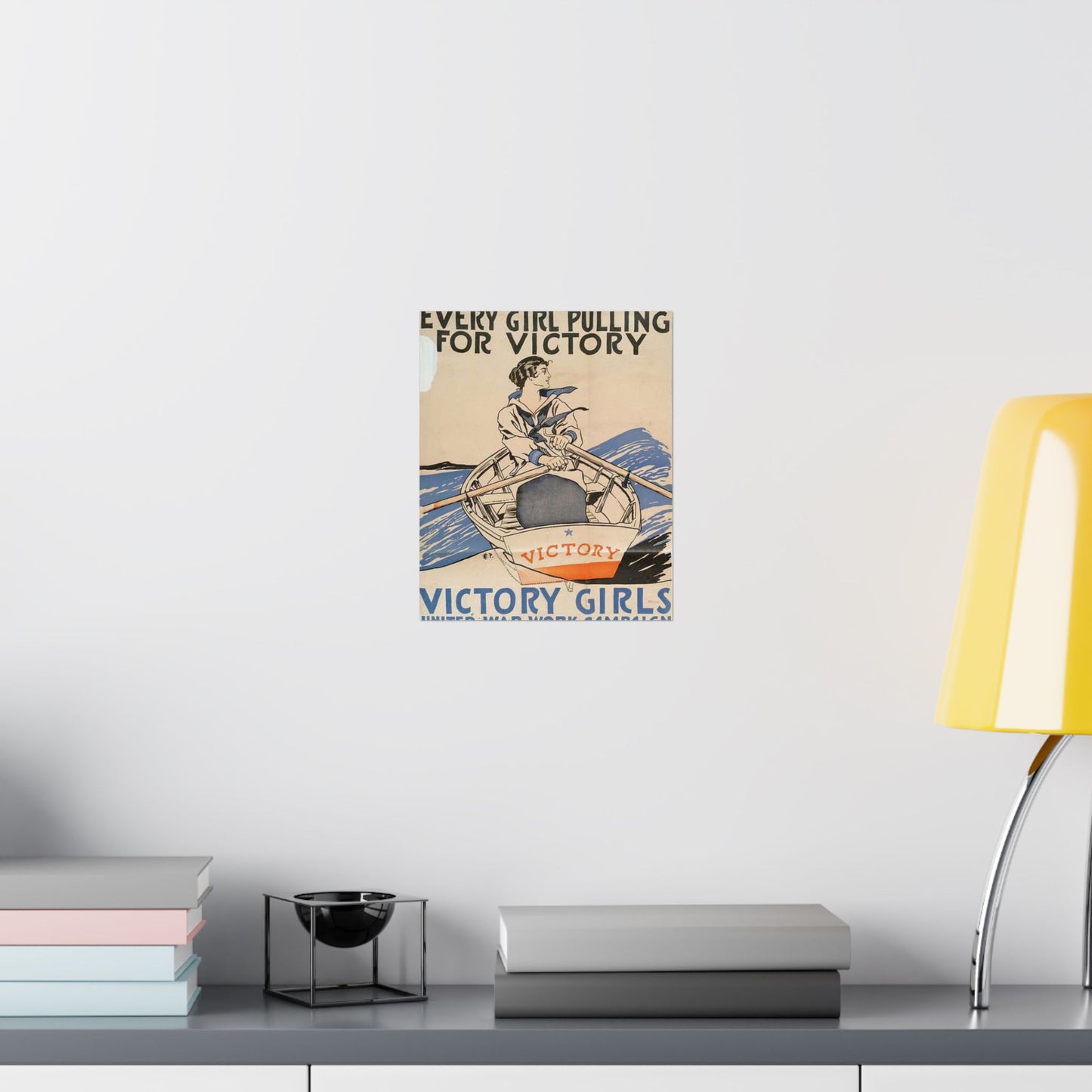 Every Girl Pulling for Victory, Victory Girls United War Work Campaign High Quality Matte Wall Art Poster for Home, Office, Classroom
