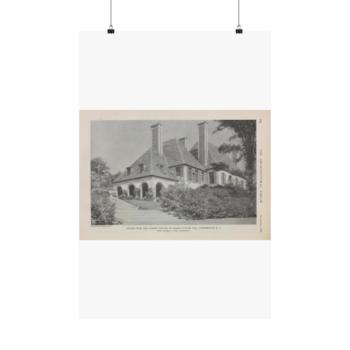 House from the Garden, Estate of Moses Taylor, Esq., Portsmouth, R.I. High Quality Matte Wall Art Poster for Home, Office, Classroom