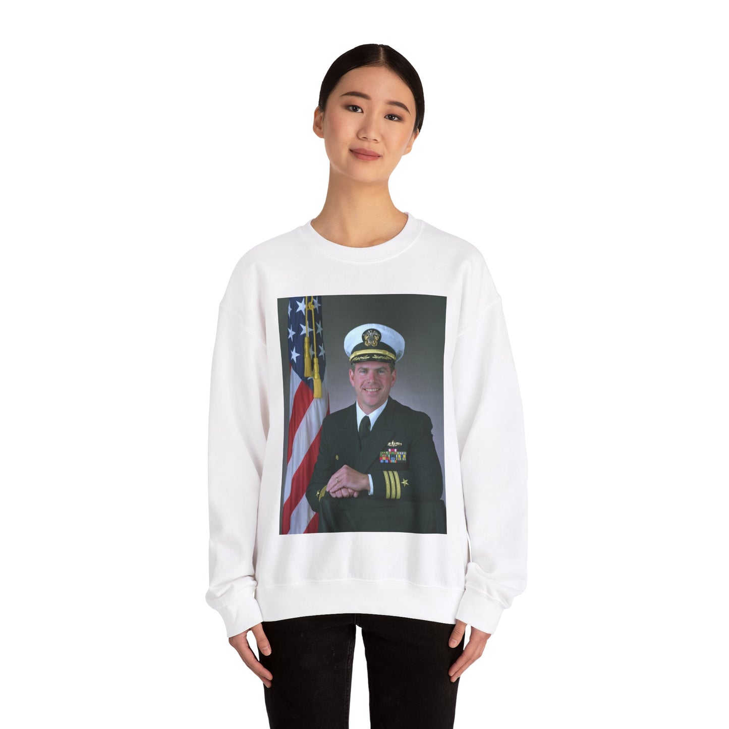 Commander Theodore J. Hoffman, USN White Heavy Blend Adult Crew Neck SweatShirt