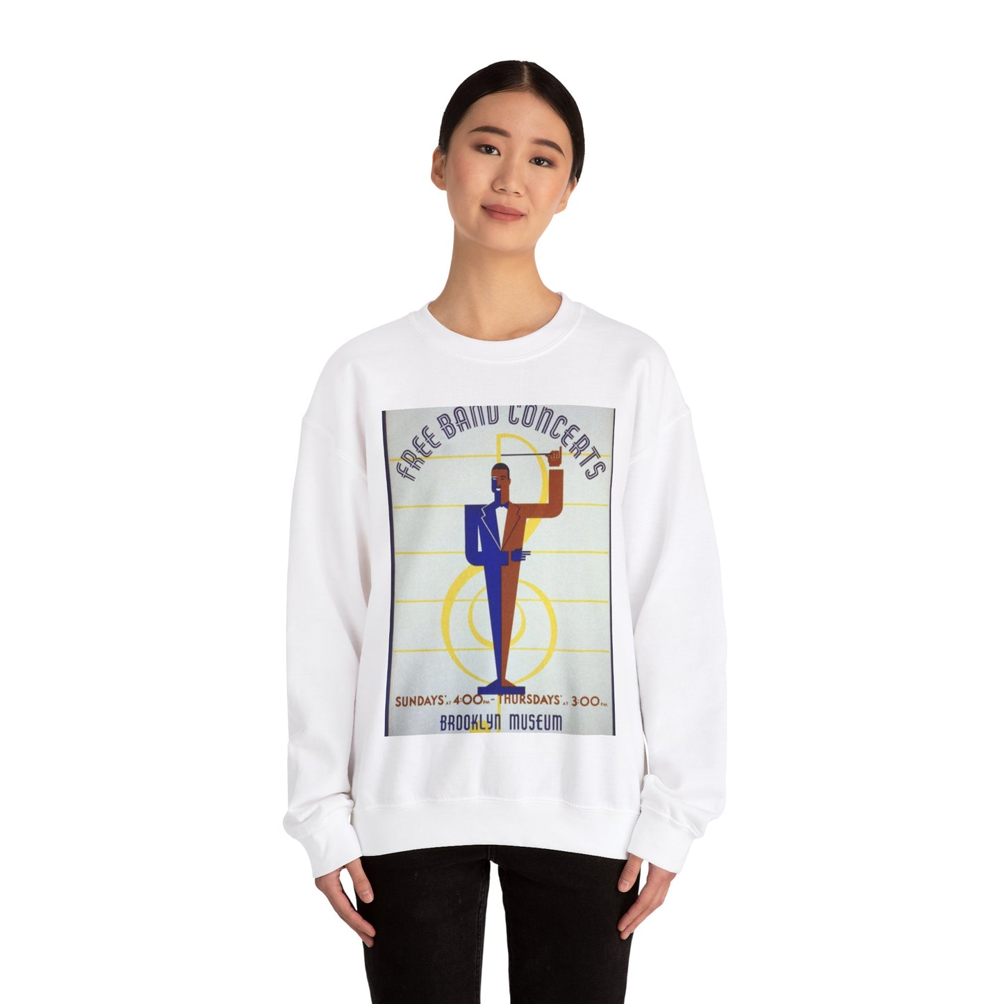 WPA Federal Music Project of New York City presents free band concerts [at the] Brooklyn Museum White Heavy Blend Adult Crew Neck SweatShirt