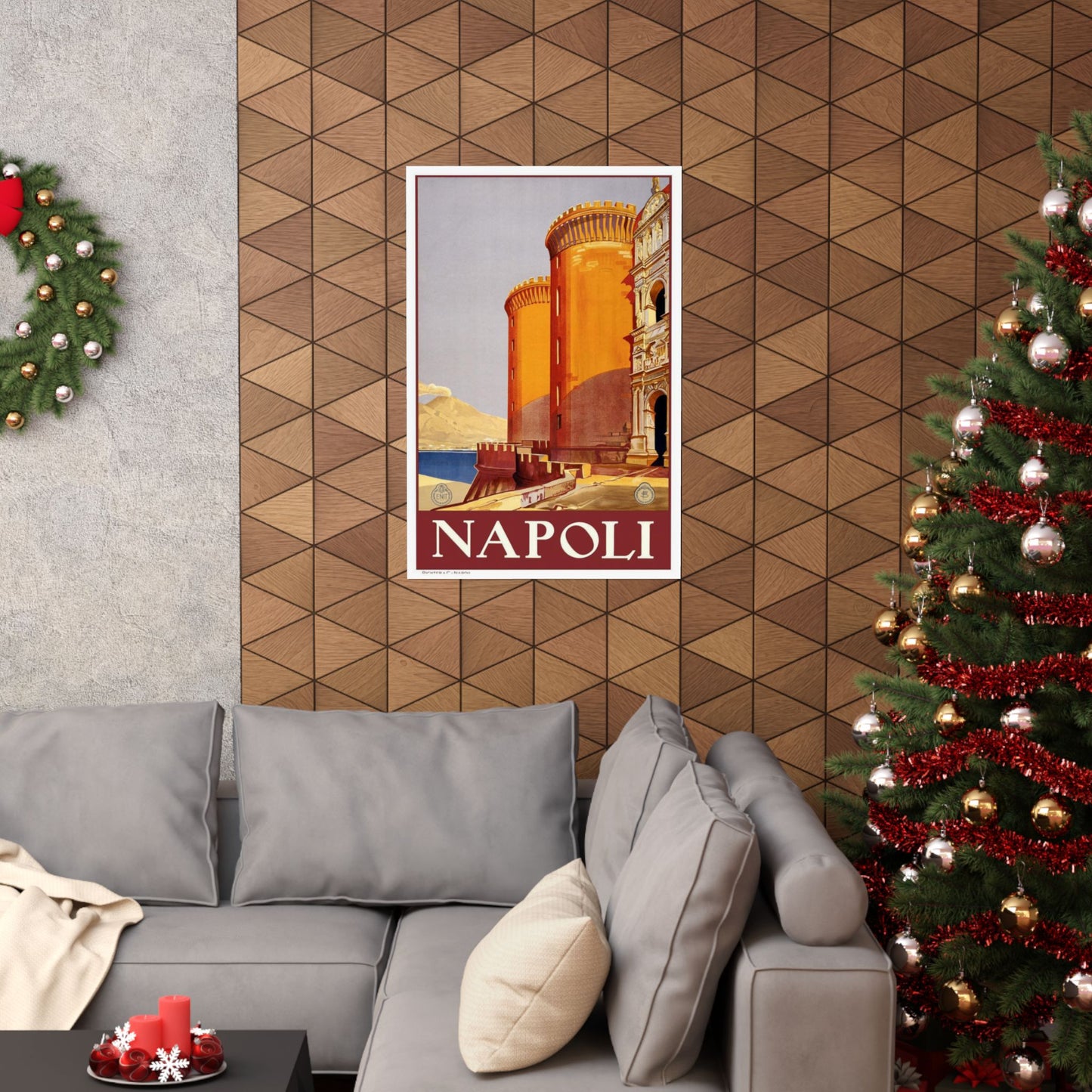 Napoli. Vintage Travel Poster., Italy High Quality Matte Wall Art Poster for Home, Office, Classroom