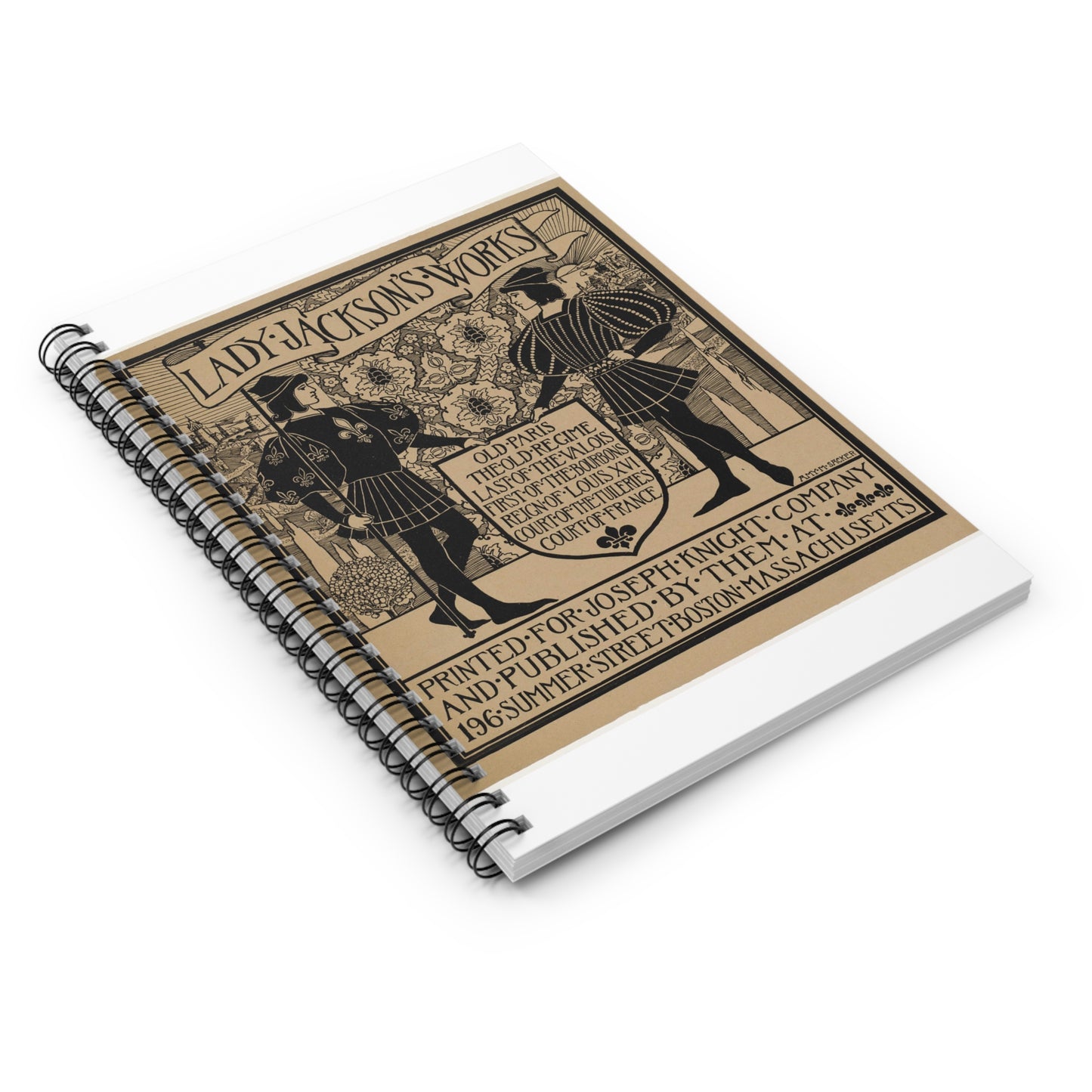 Lady Jackson's works, Art Nouveau poster Spiral Bound Ruled Notebook with Printed Cover