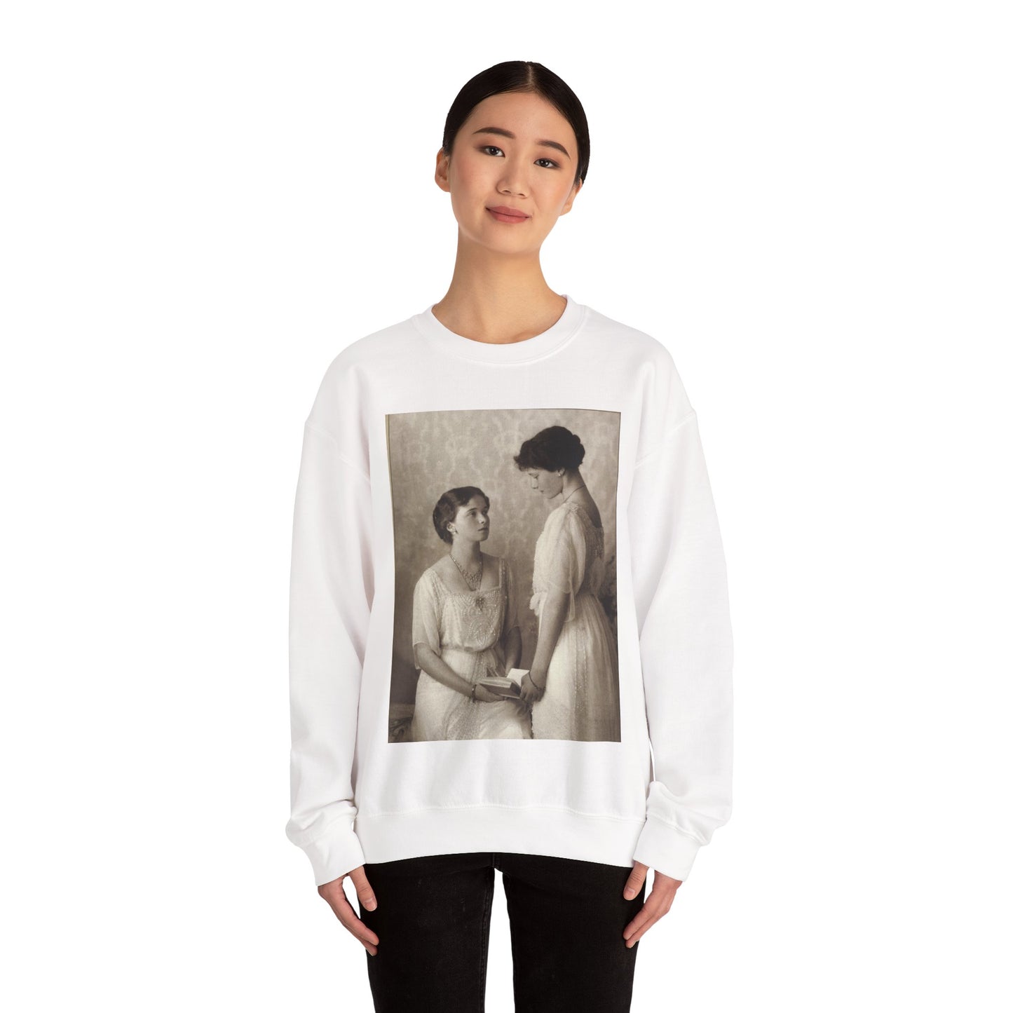 Grand Duchesses Olga and Tatiana. 1913. White Heavy Blend Adult Crew Neck SweatShirt