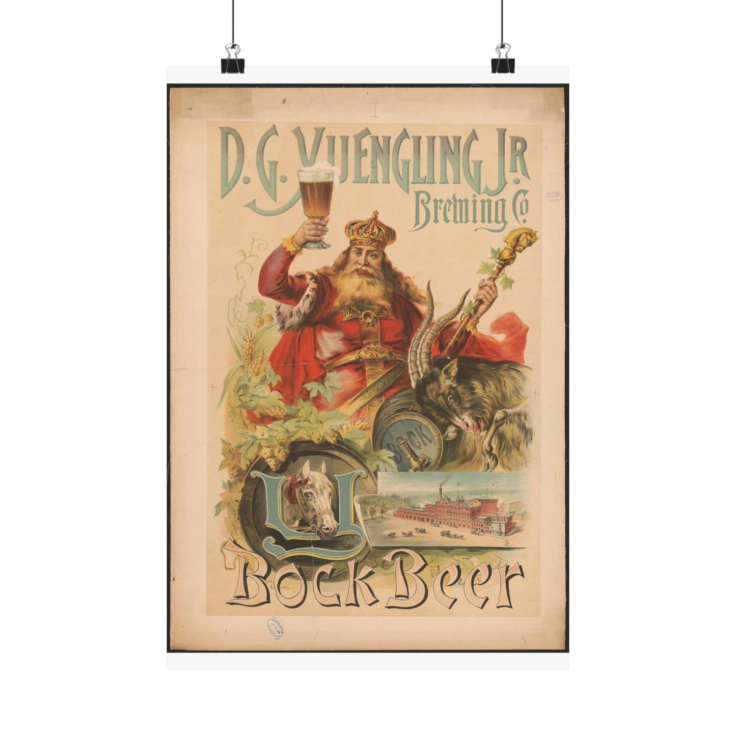 D.G. Yuengling Jr. Brewing Co., bock beer High Quality Matte Wall Art Poster for Home, Office, Classroom