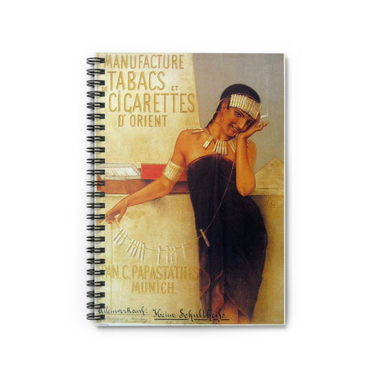 Papastathis-cigarettes-munich - Art Deco public domain image Spiral Bound Ruled Notebook with Printed Cover
