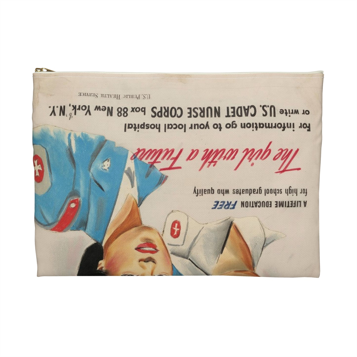Join the U.S. Cadet Nurse Corps Large Organizer Pouch with Black Zipper