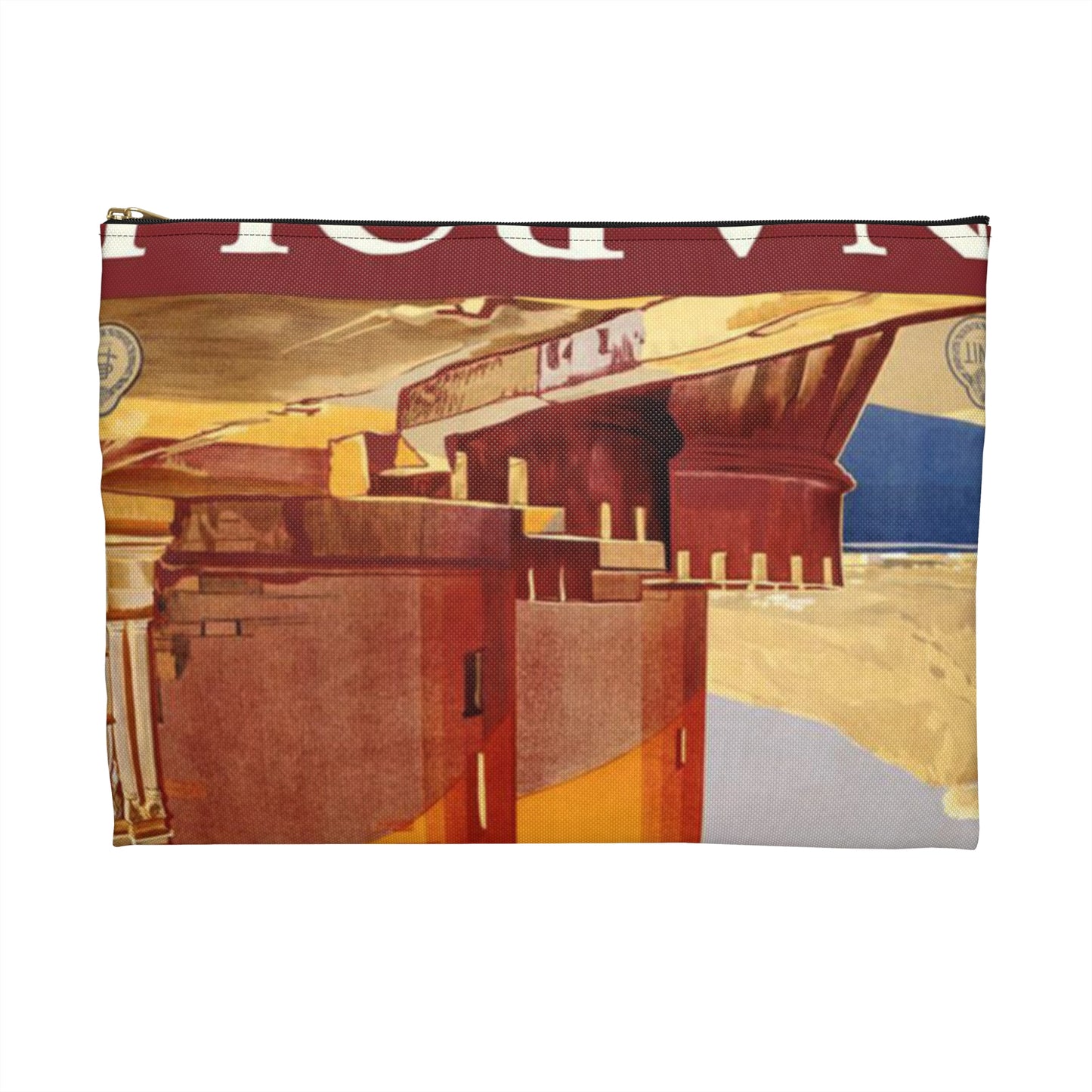 Napoli. Vintage Travel Poster., Italy Large Organizer Pouch with Black Zipper