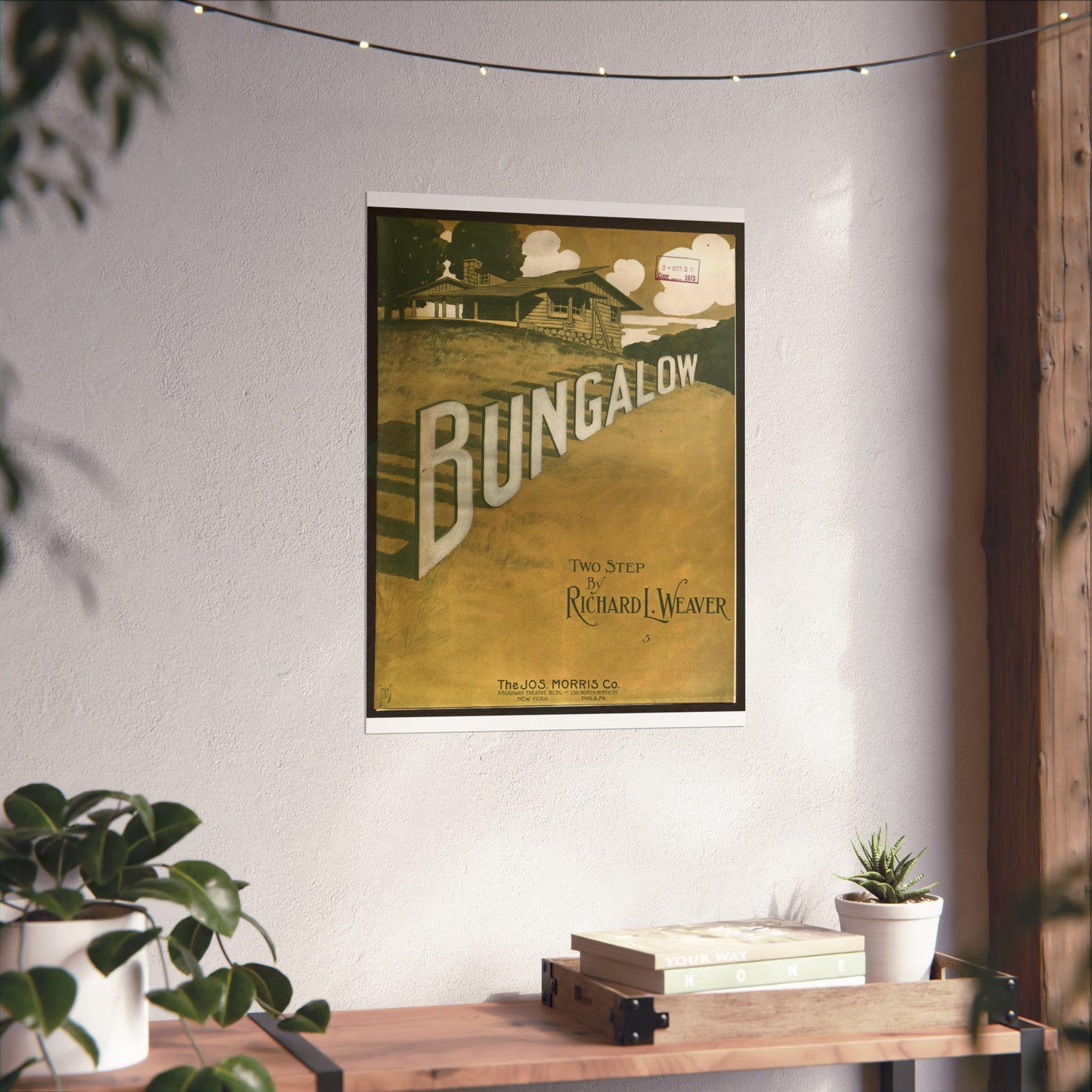 Bungalow, musical notation - Public domain American sheet music High Quality Matte Wall Art Poster for Home, Office, Classroom